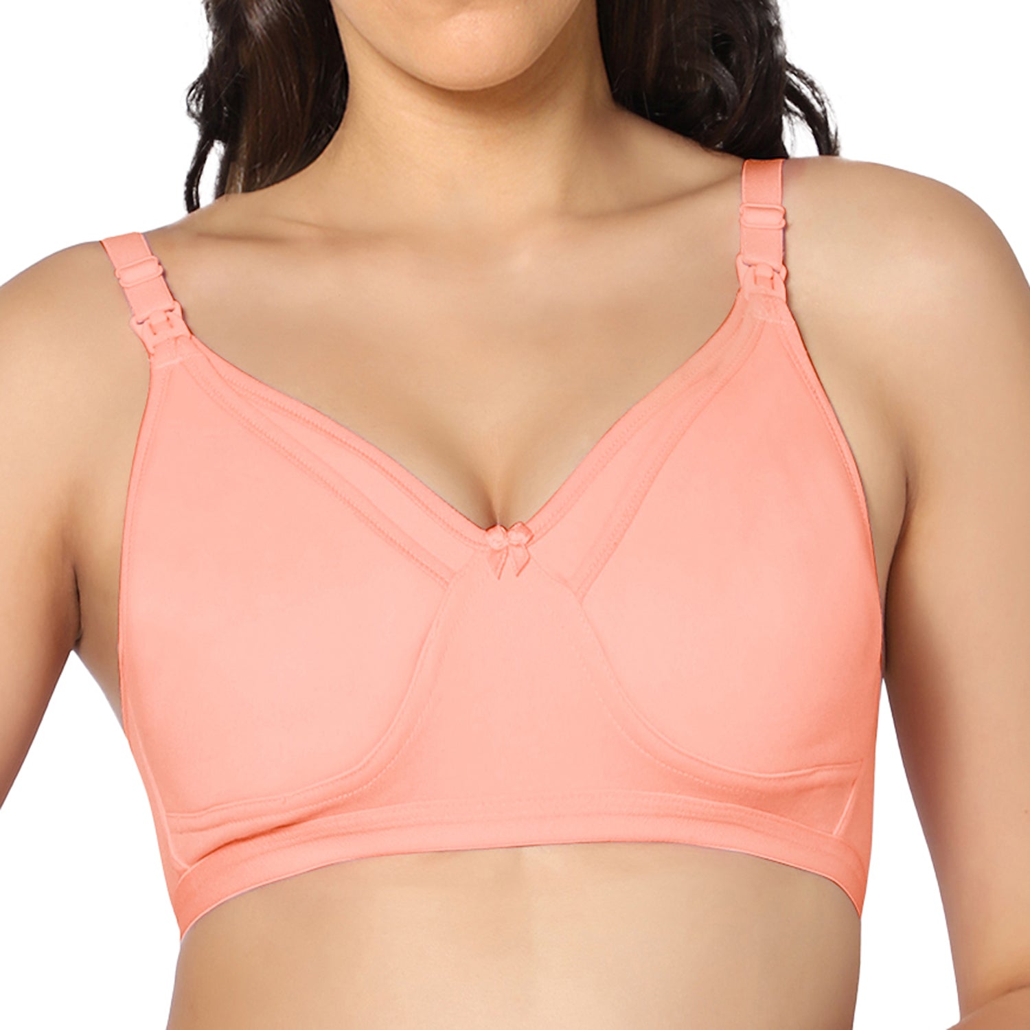 Eden04 solid peachskin Non Wired Non Padded Maternity Bra (Pack Of 2)