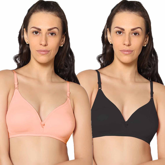 Half Coverage Non Padded Wire Free Everyday Bra Pack Of 2.