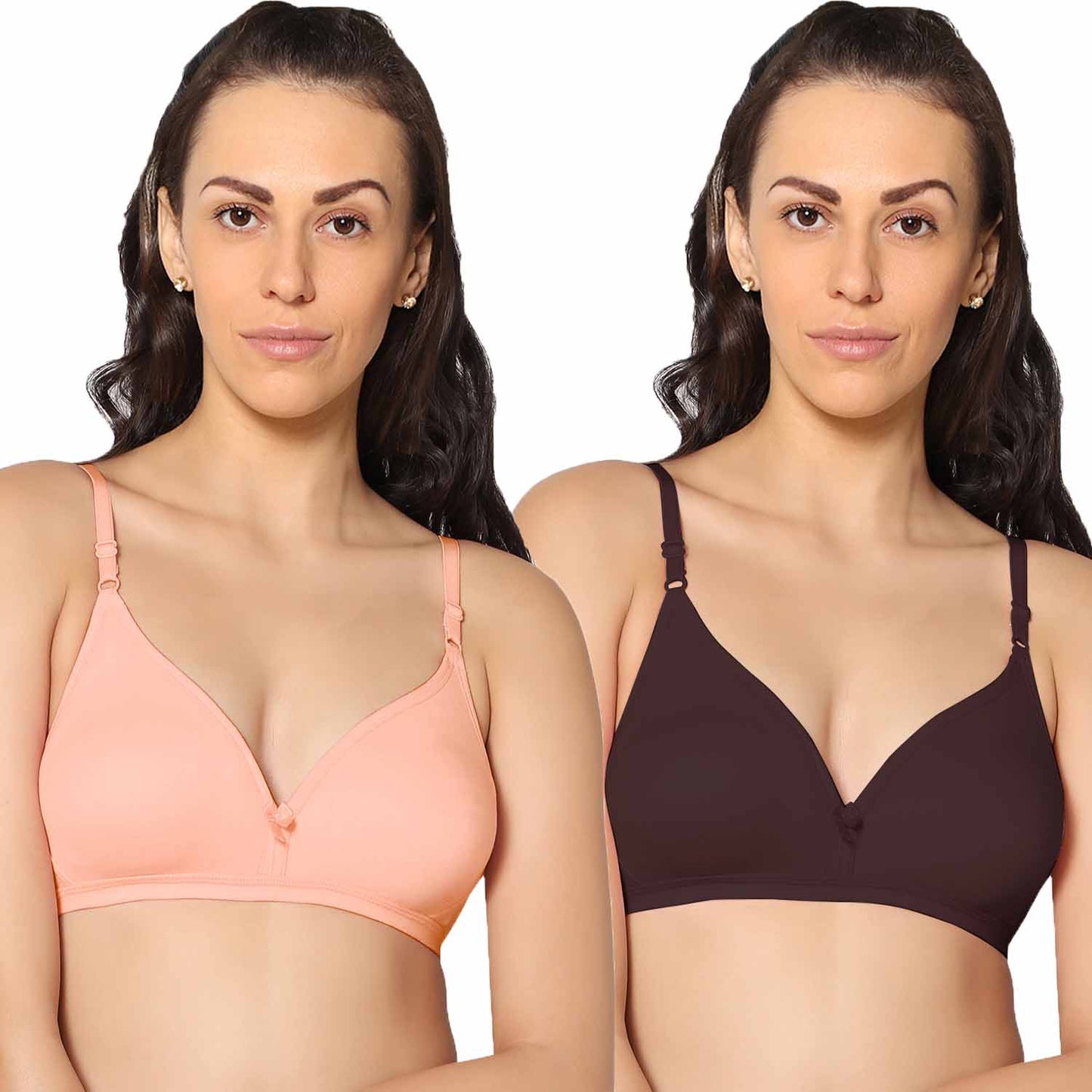 Half Coverage Non Padded Wire Free Everyday Bra Pack Of 2.