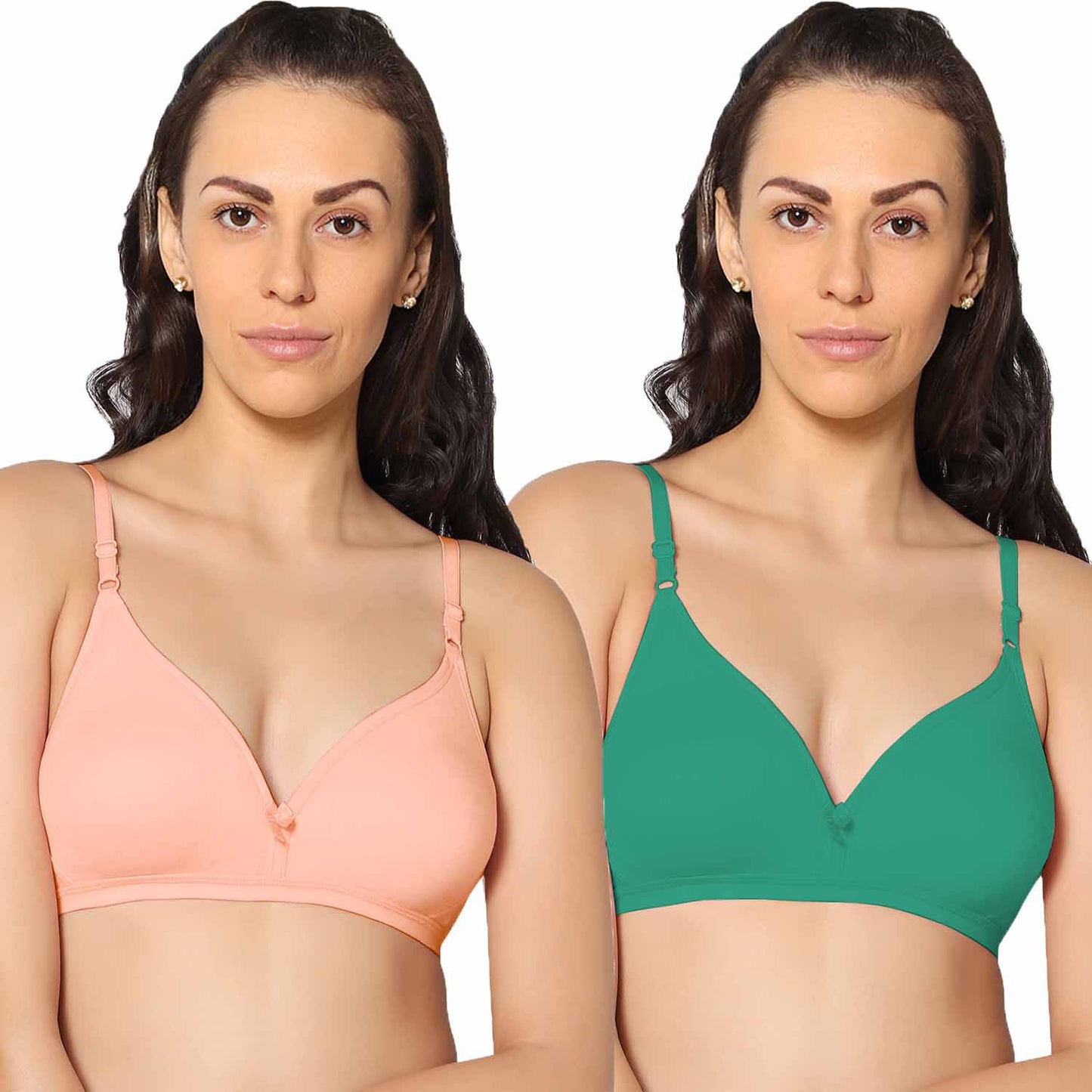 Half Coverage Non Padded Wire Free Everyday Bra Pack Of 2.