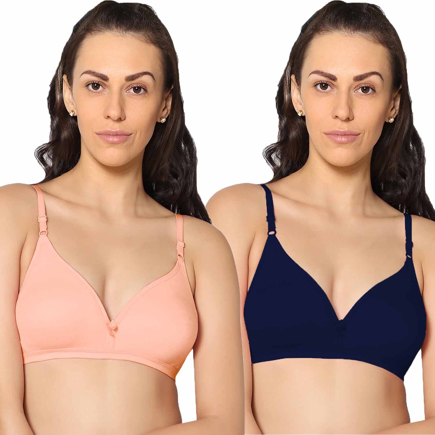 Half Coverage Non Padded Wire Free Everyday Bra Pack Of 2.