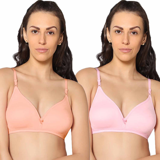 Half Coverage Non Padded Wire Free Everyday Bra Pack Of 2.