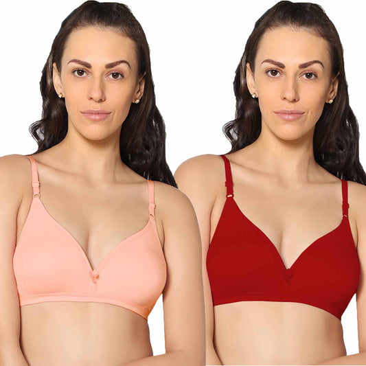 Half Coverage Non Padded Wire Free Everyday Bra Pack Of 2.