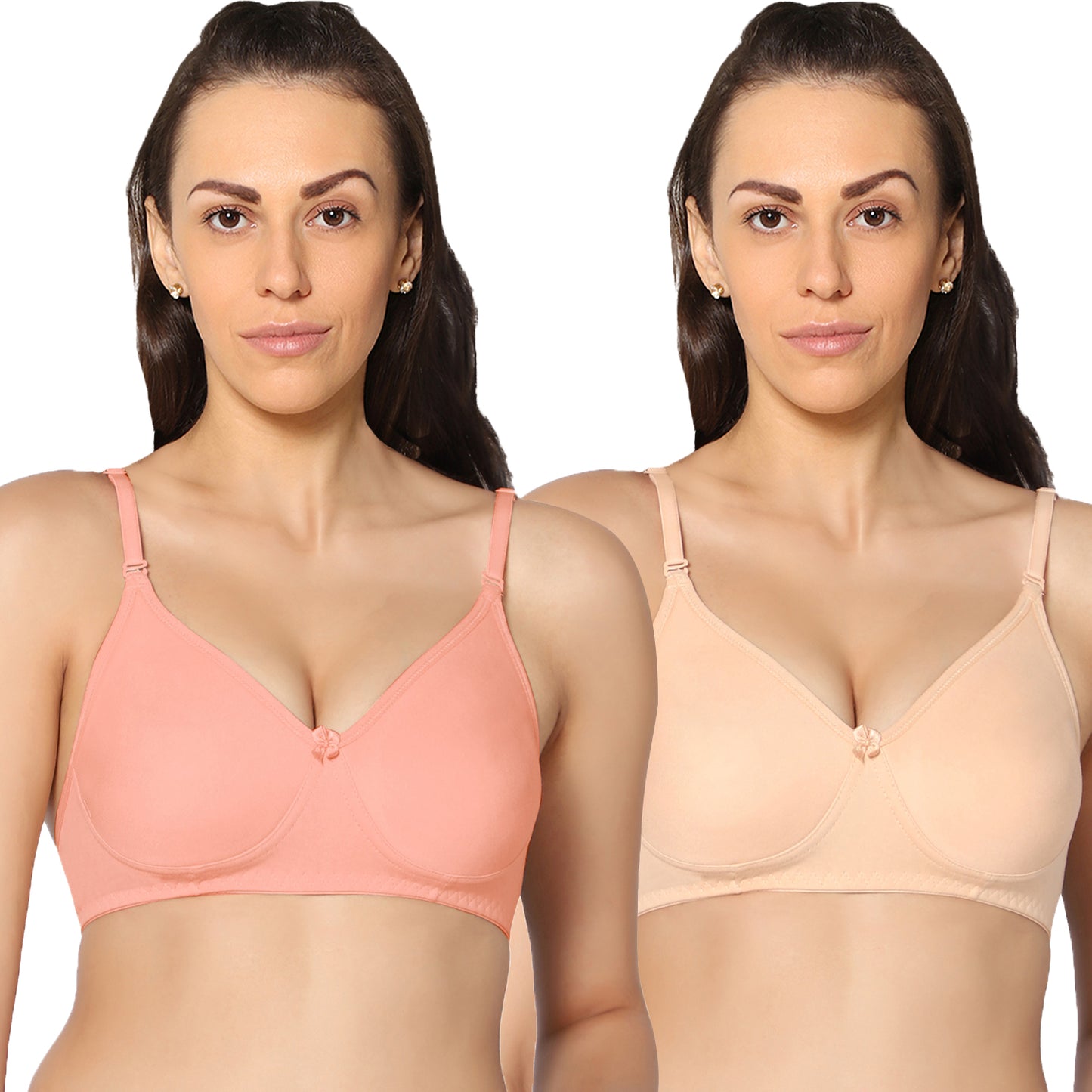 Full Coverage Non Padded Super Combed Cotton Stretch All Day Comfort Bra (Pack Of 2)