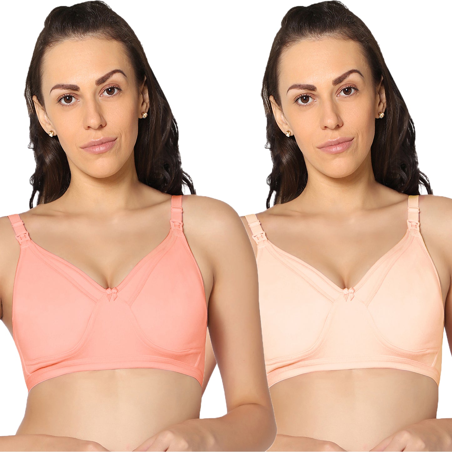 Full Coverage Non Padded All Day Comfort Feeding Bra (Pack Of 2)