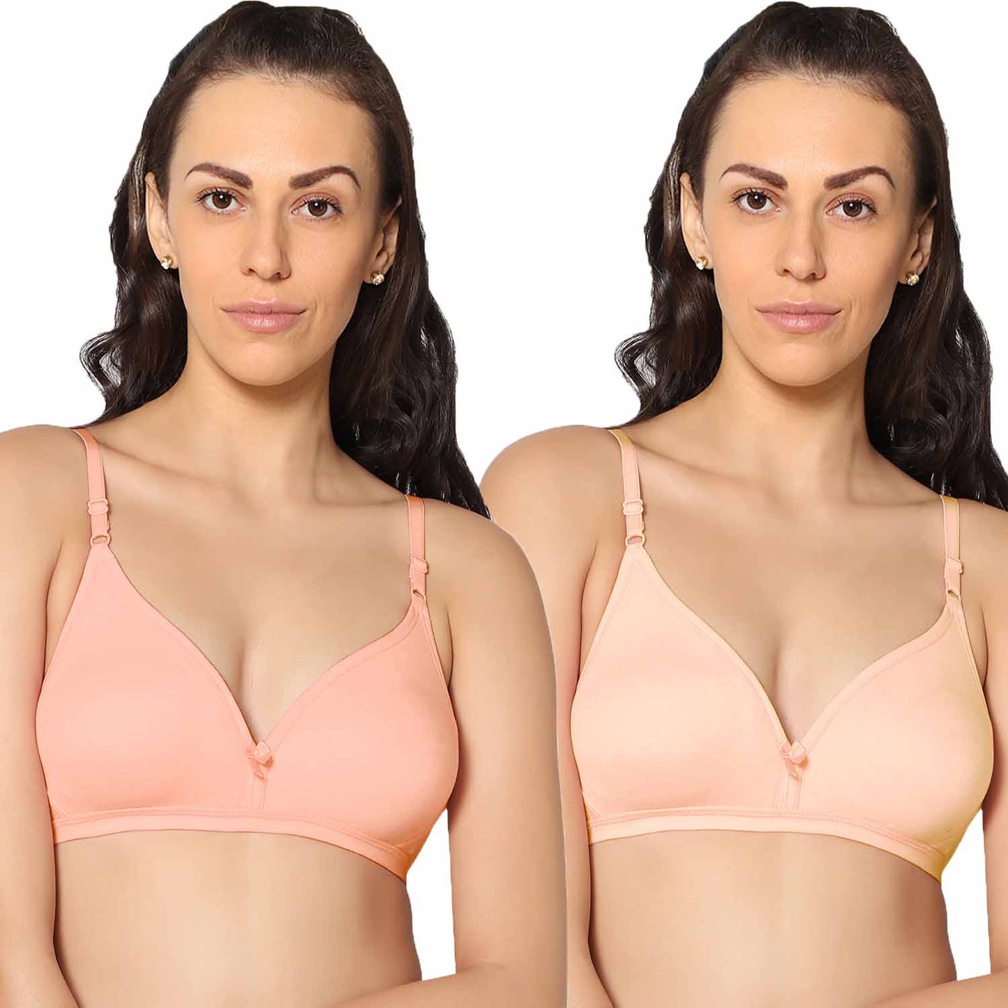 Half Coverage Non Padded Wire Free Everyday Bra Pack Of 2.