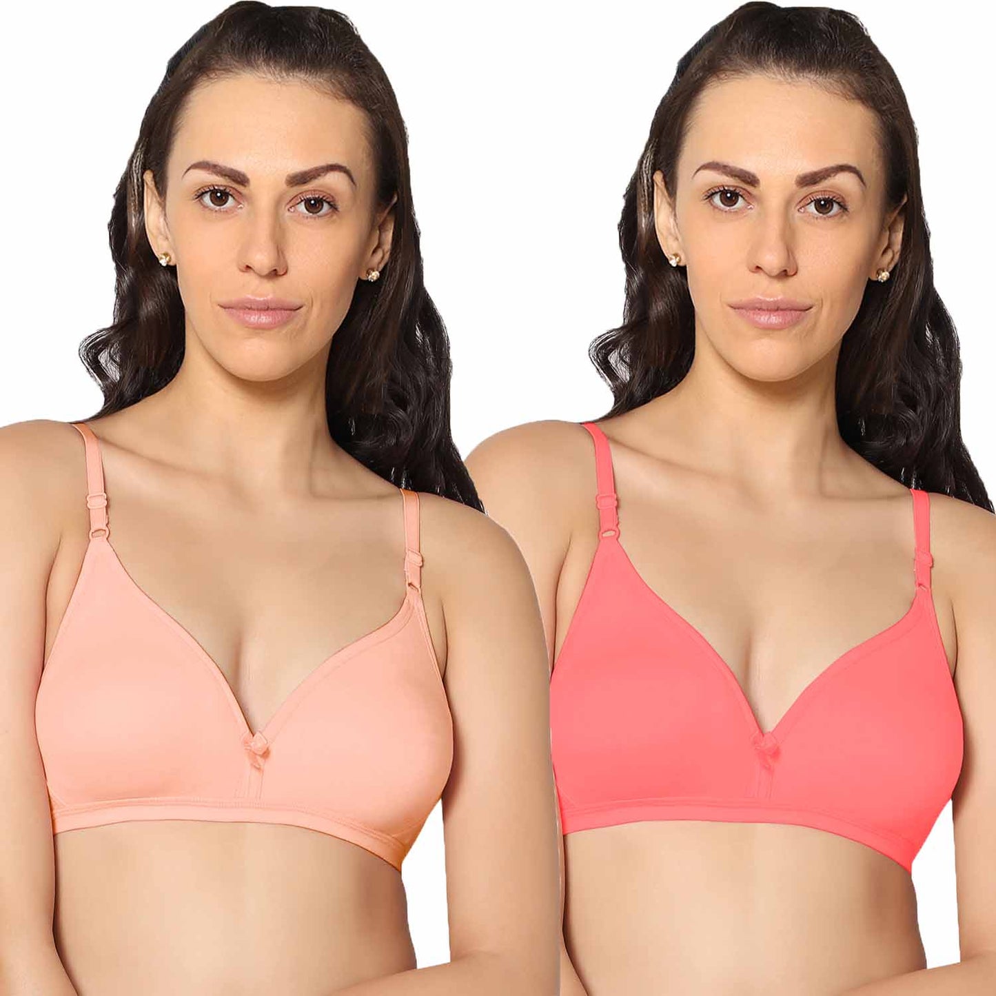 Half Coverage Non Padded Wire Free Everyday Bra Pack Of 2.