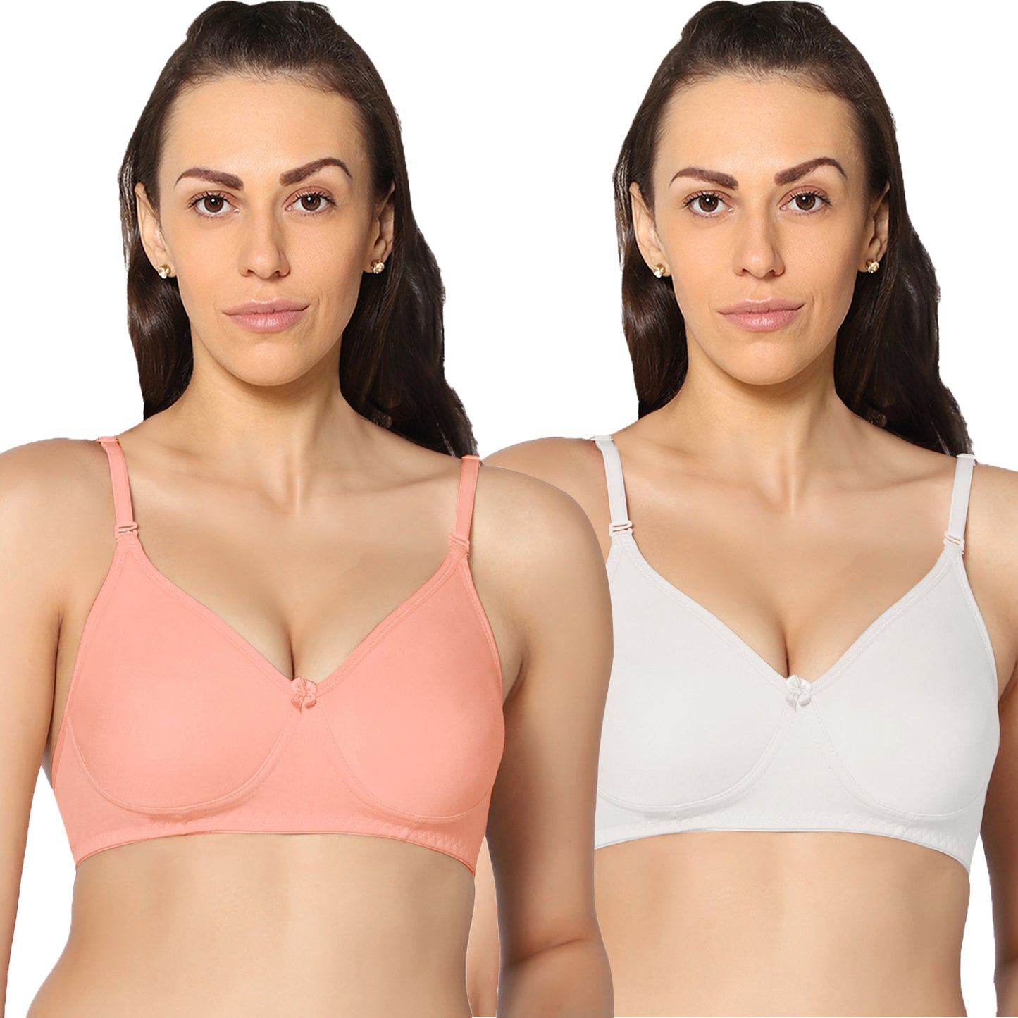 Full Coverage Non Padded Super Combed Cotton Stretch All Day Comfort Bra (Pack Of 2)