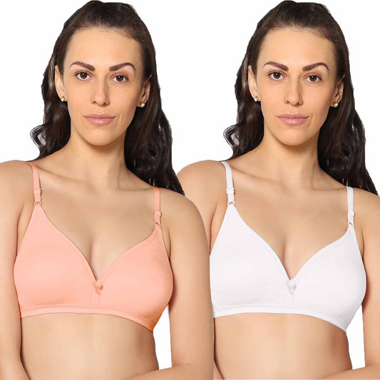 Half Coverage Non Padded Wire Free Everyday Bra Pack Of 2.