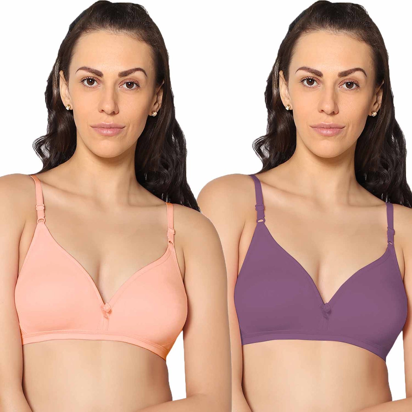 Half Coverage Non Padded Wire Free Everyday Bra Pack Of 2.