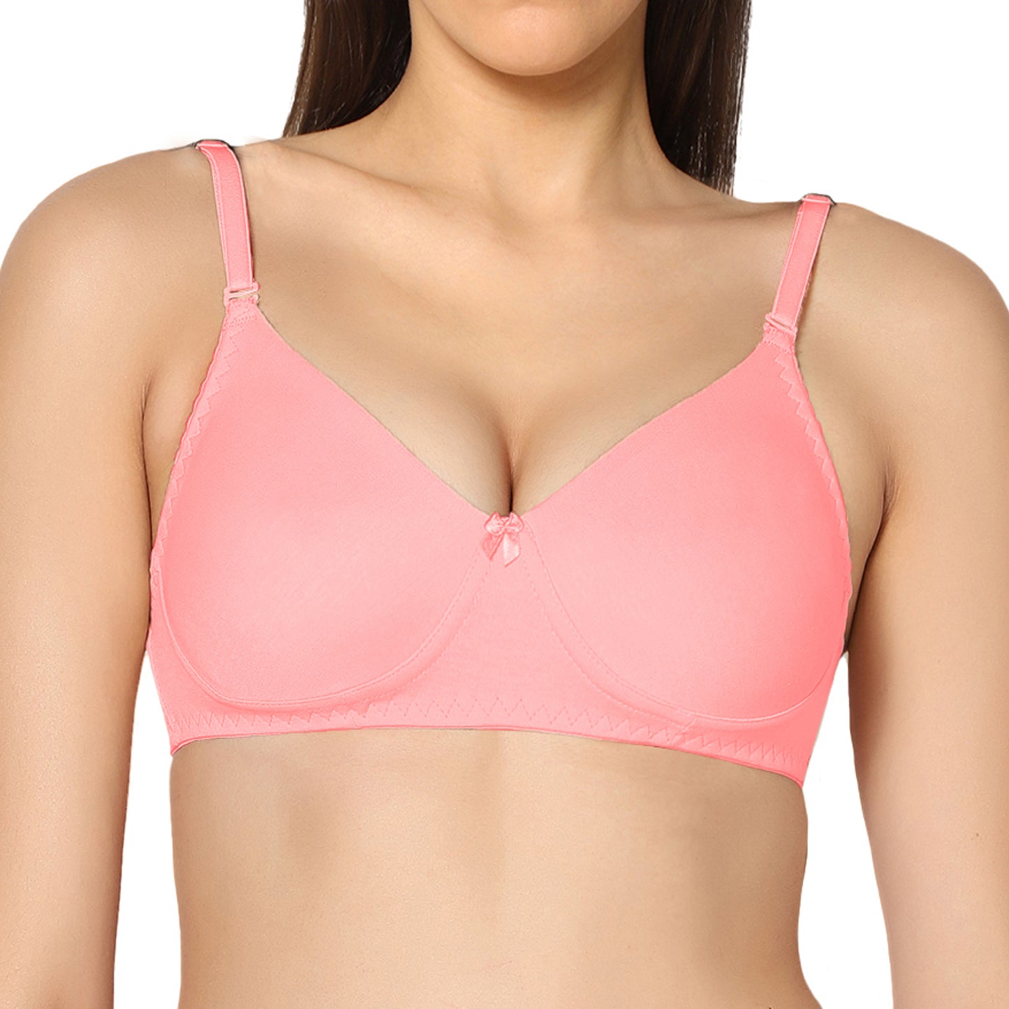 Non Padded Full Coverage Super Combed Stretch T-Shirt Every Day Bra (Pack Of 2).