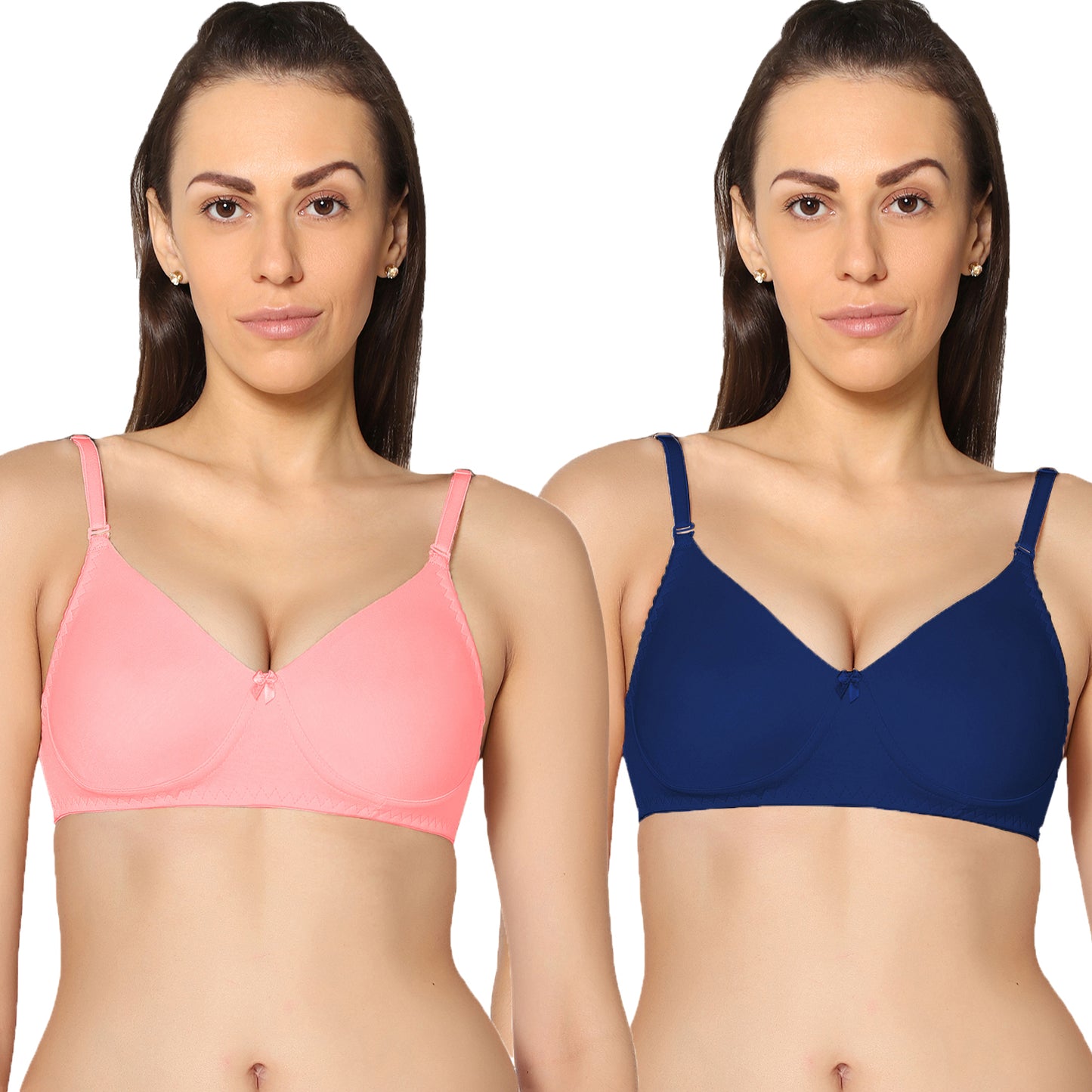 Non Padded Full Coverage Super Combed Stretch T-Shirt Every Day Bra (Pack Of 2).