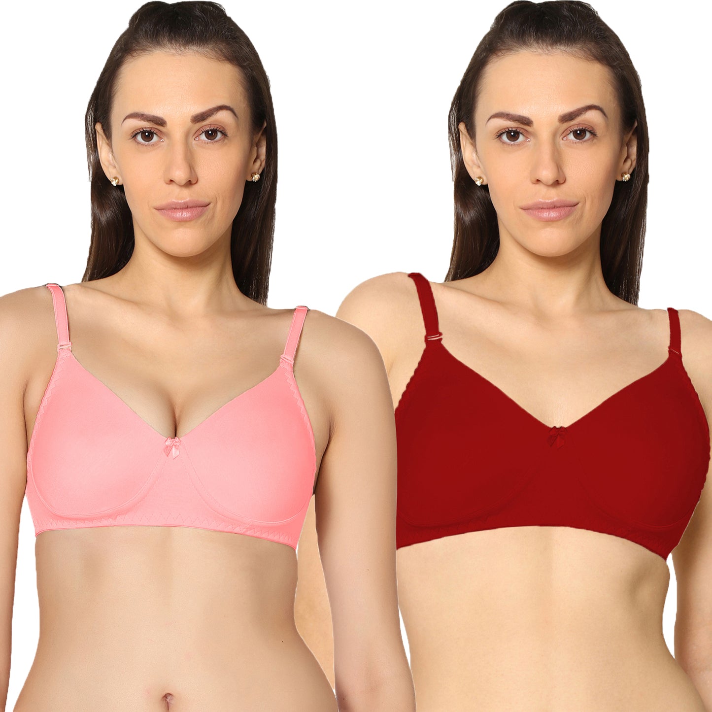 Non Padded Full Coverage Super Combed Stretch T-Shirt Every Day Bra (Pack Of 2).