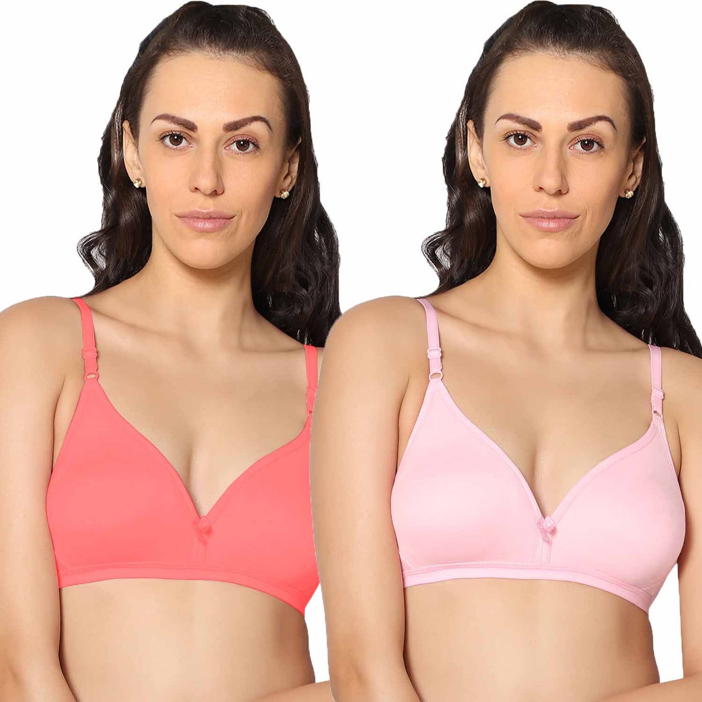 Half Coverage Non Padded Wire Free Everyday Bra Pack Of 2.