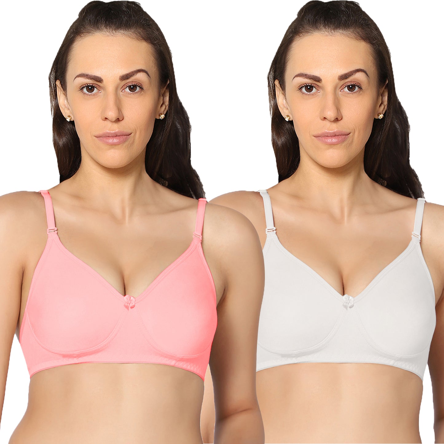 Full Coverage Non Padded Super Combed Cotton Stretch All Day Comfort Bra (Pack Of 2)