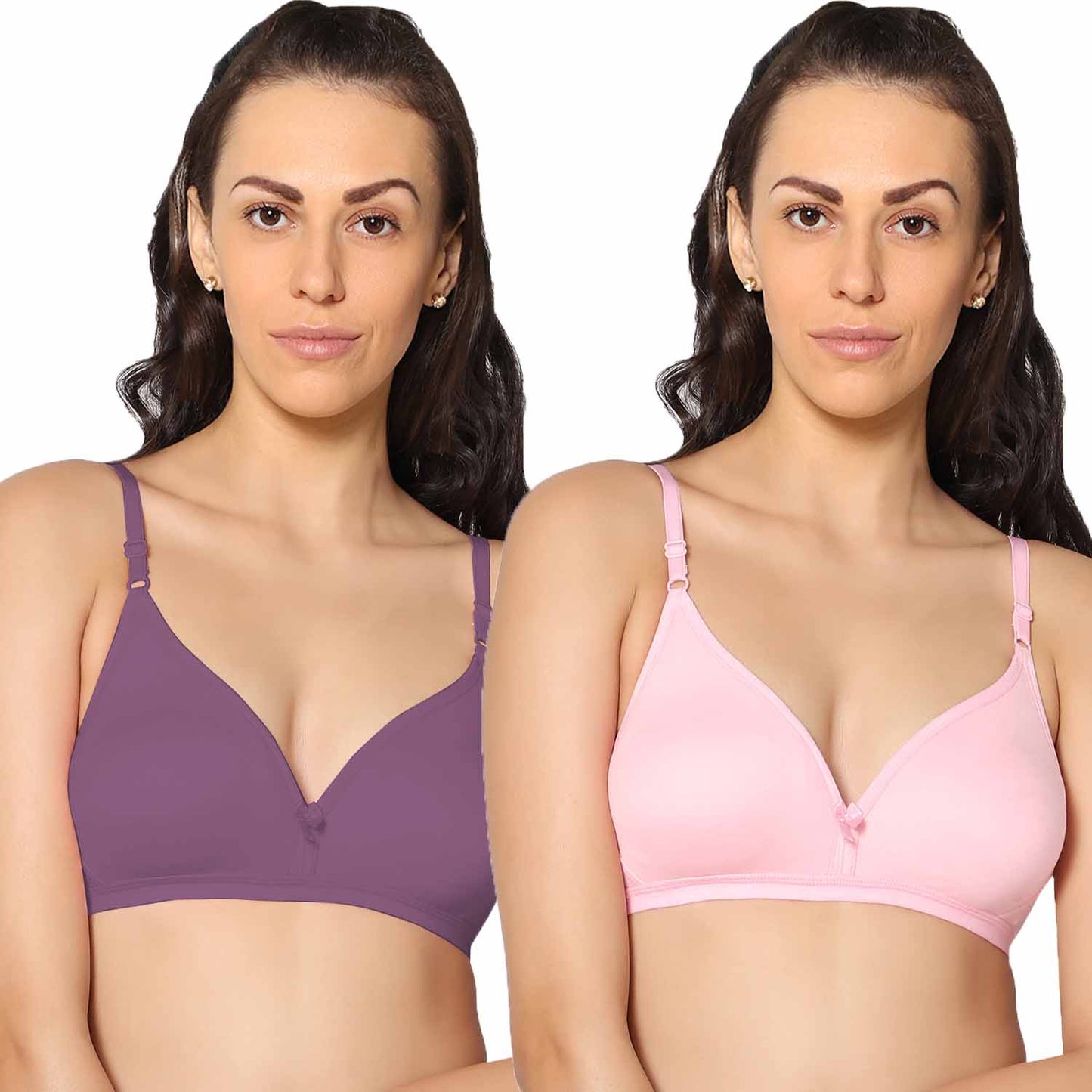 Half Coverage Non Padded Wire Free Everyday Bra Pack Of 2.