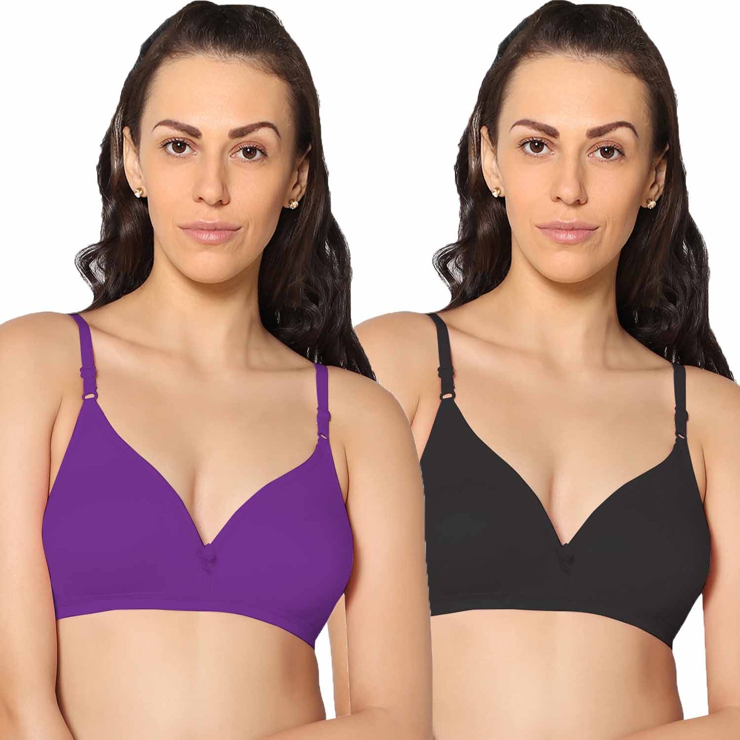 Half Coverage Non Padded Wire Free Everyday Bra Pack Of 2.