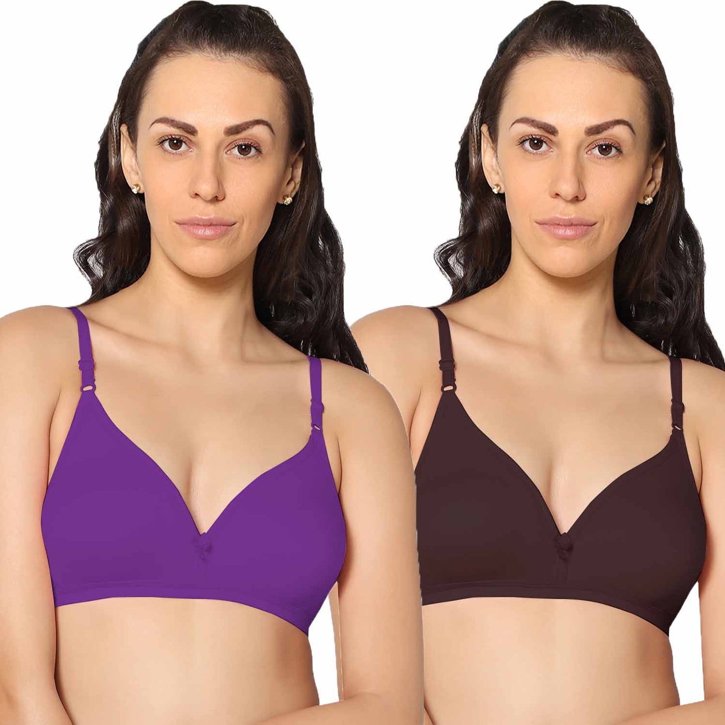 Half Coverage Non Padded Wire Free Everyday Bra Pack Of 2.