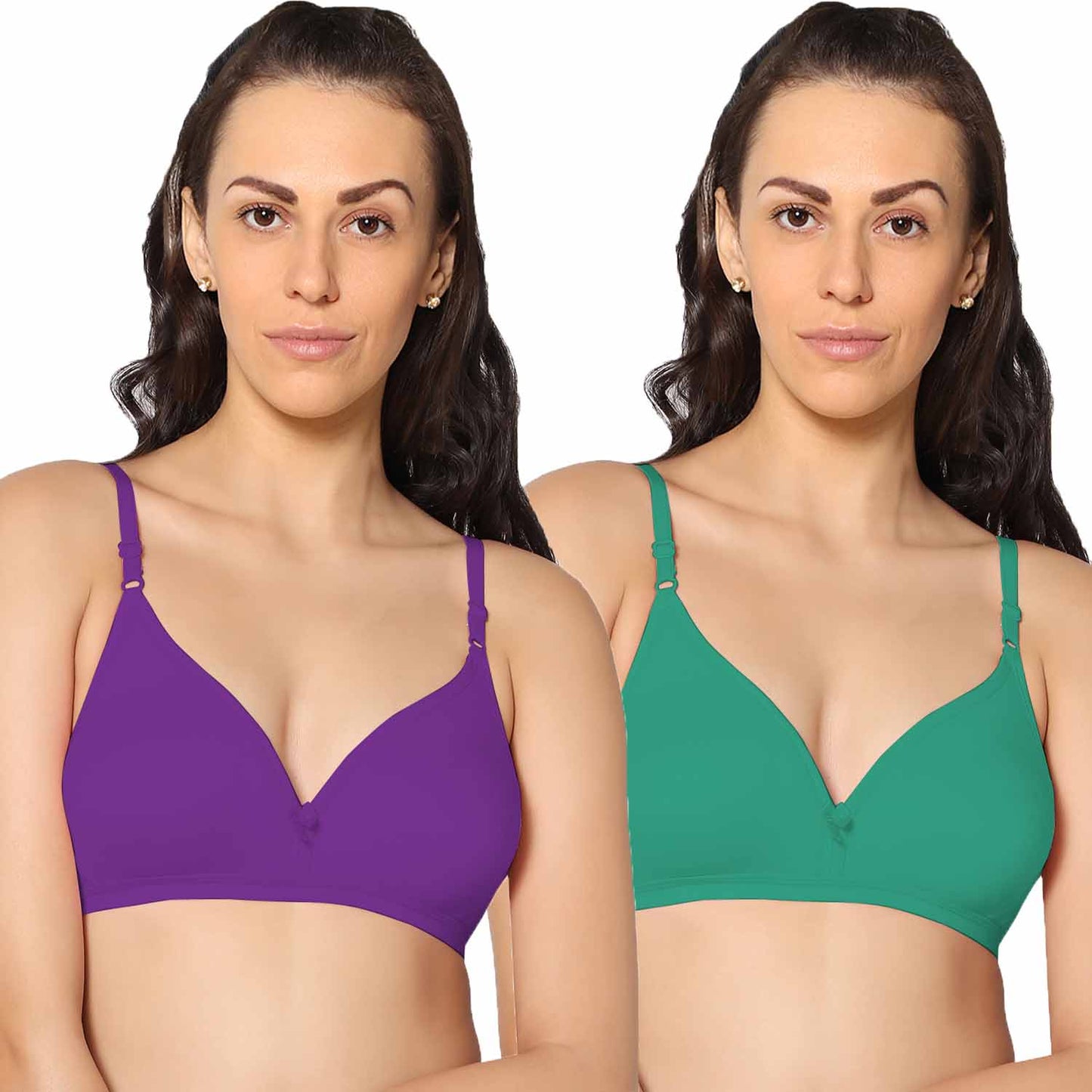 Half Coverage Non Padded Wire Free Everyday Bra Pack Of 2.