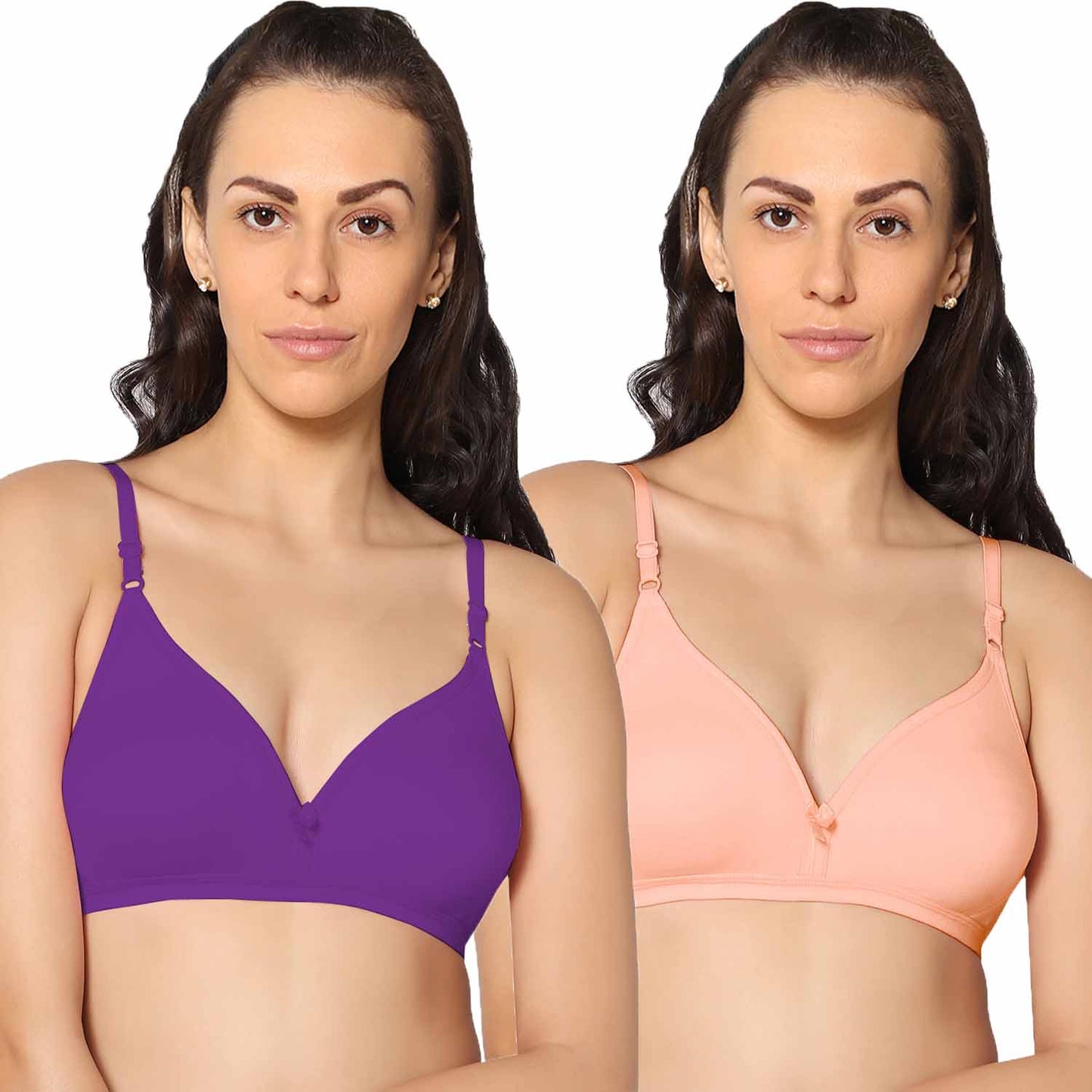 Half Coverage Non Padded Wire Free Everyday Bra Pack Of 2.