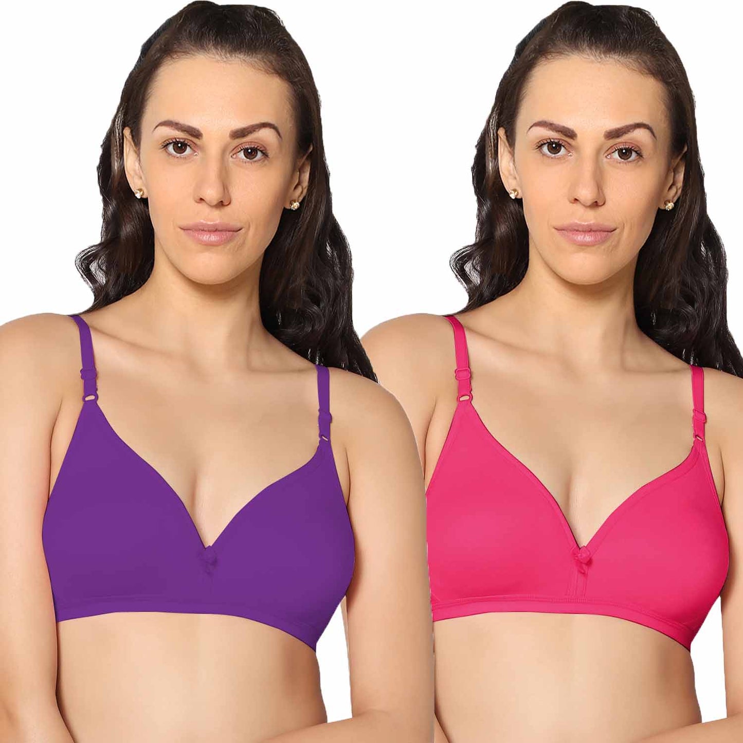 Half Coverage Non Padded Wire Free Everyday Bra Pack Of 2.