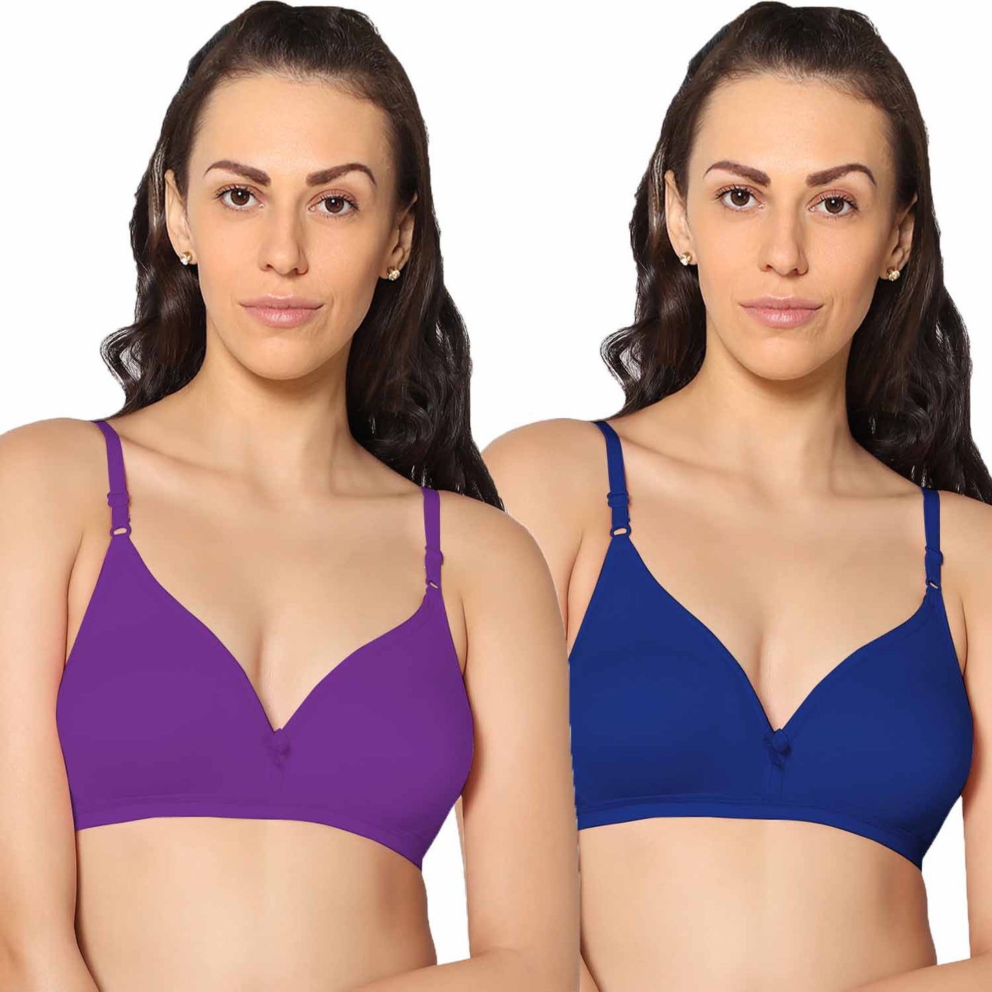 Half Coverage Non Padded Wire Free Everyday Bra Pack Of 2.