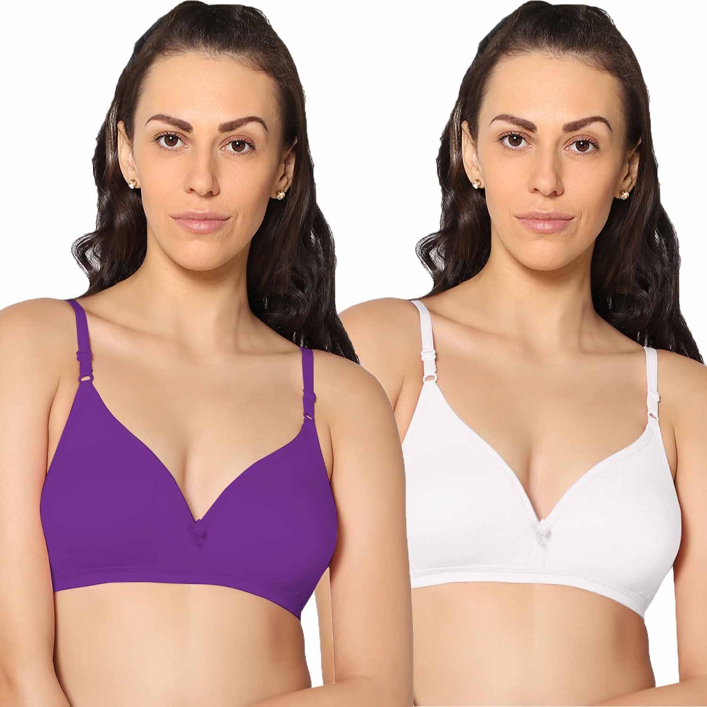 Half Coverage Non Padded Wire Free Everyday Bra Pack Of 2.