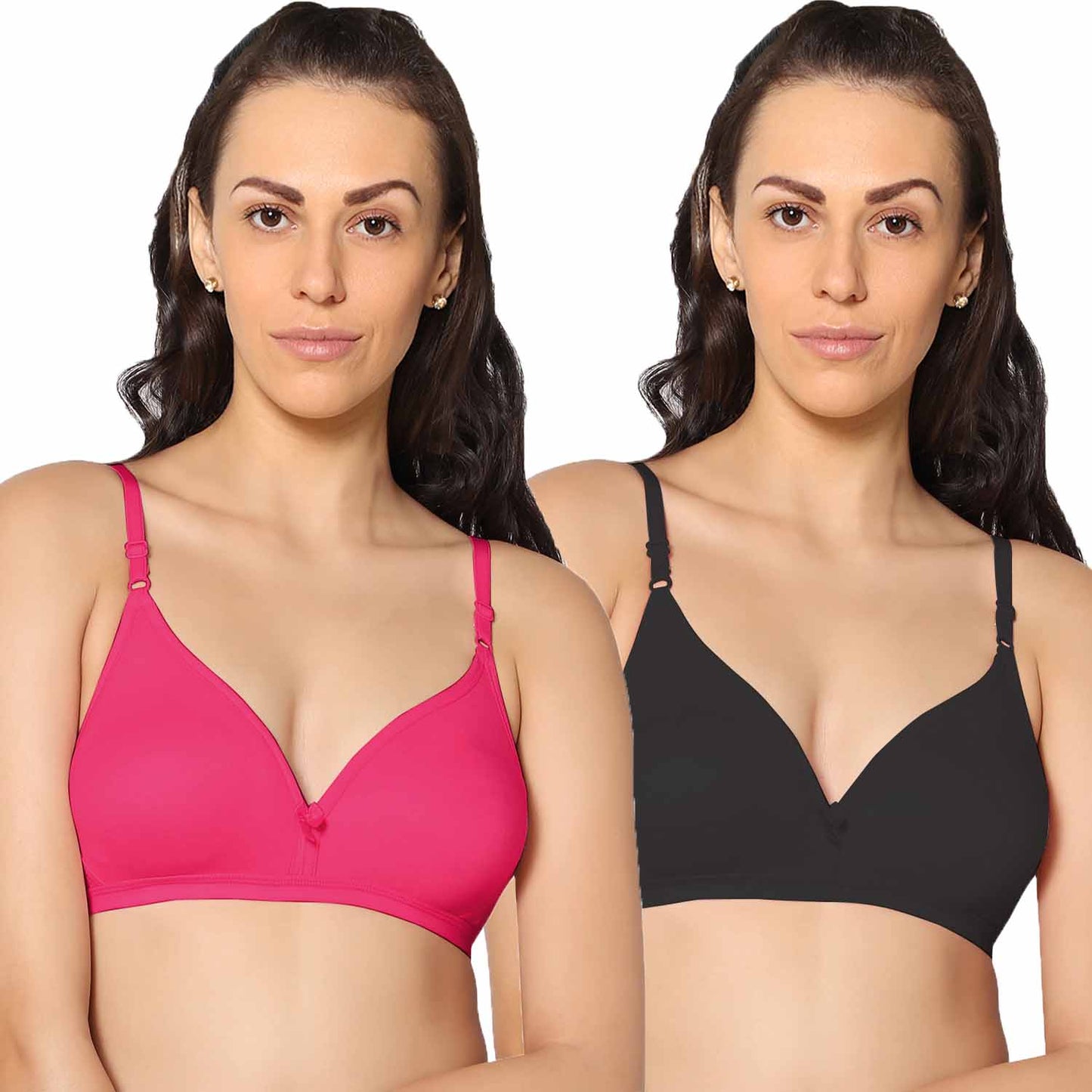 Half Coverage Non Padded Wire Free Everyday Bra Pack Of 2.