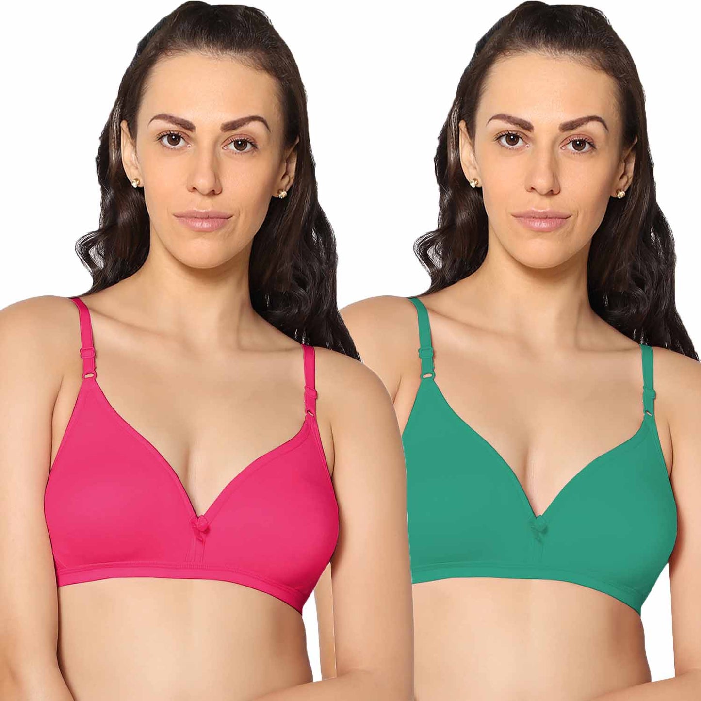 Half Coverage Non Padded Wire Free Everyday Bra Pack Of 2.