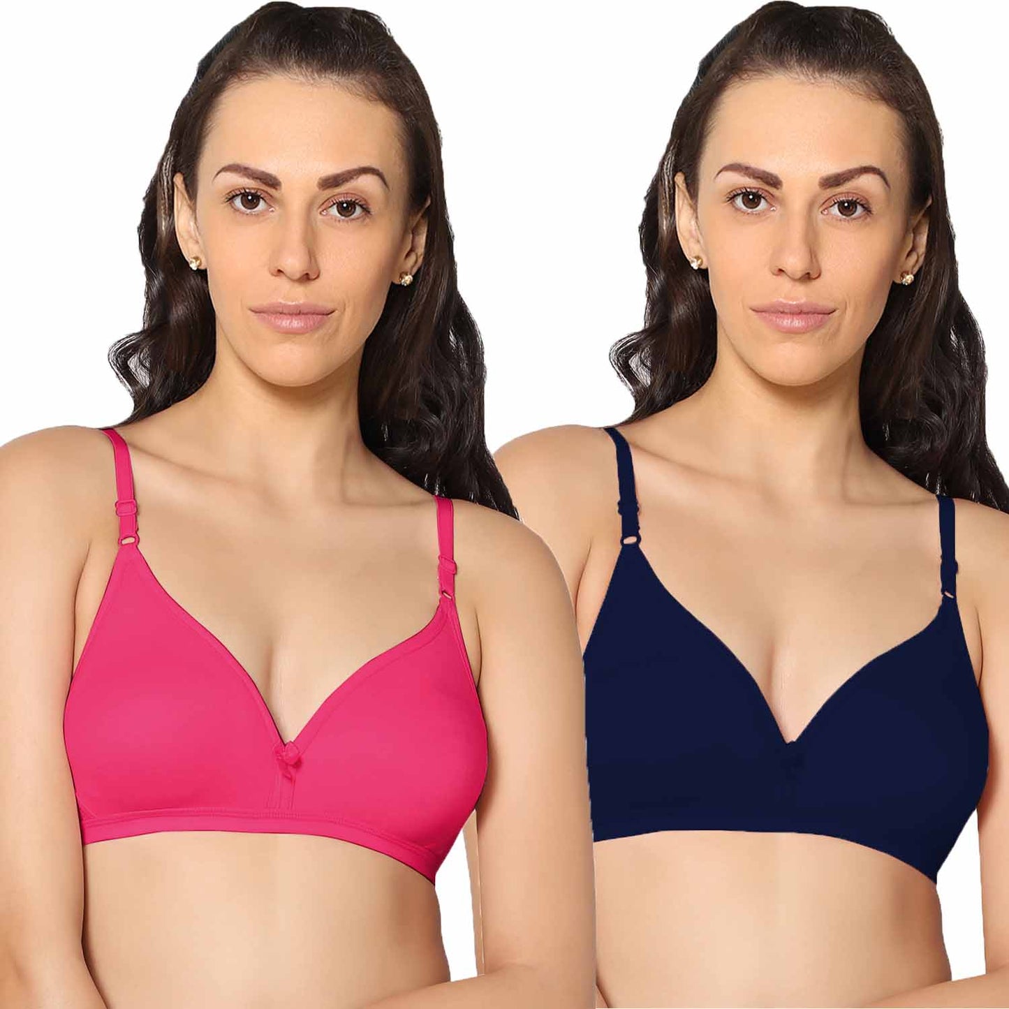 Half Coverage Non Padded Wire Free Everyday Bra Pack Of 2.