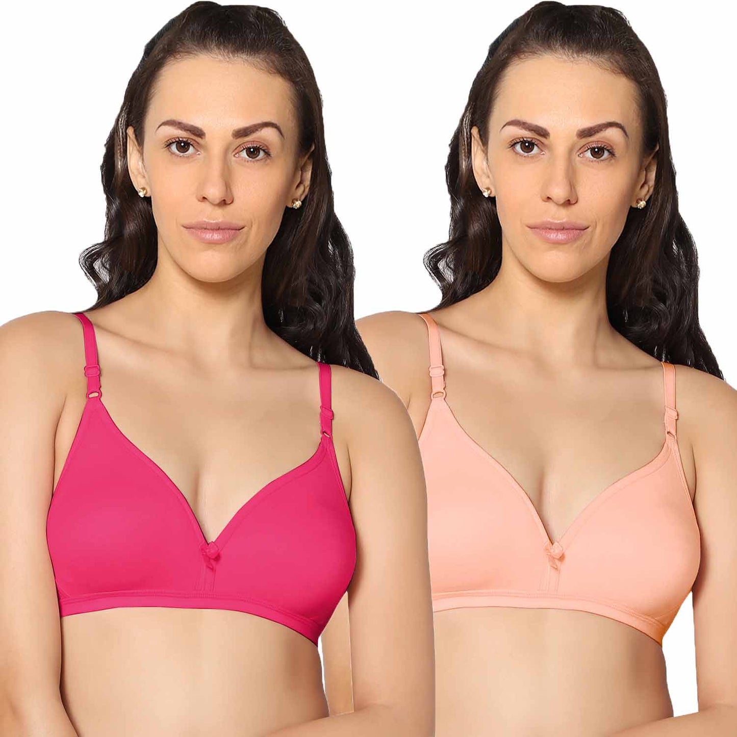 Half Coverage Non Padded Wire Free Everyday Bra Pack Of 2.