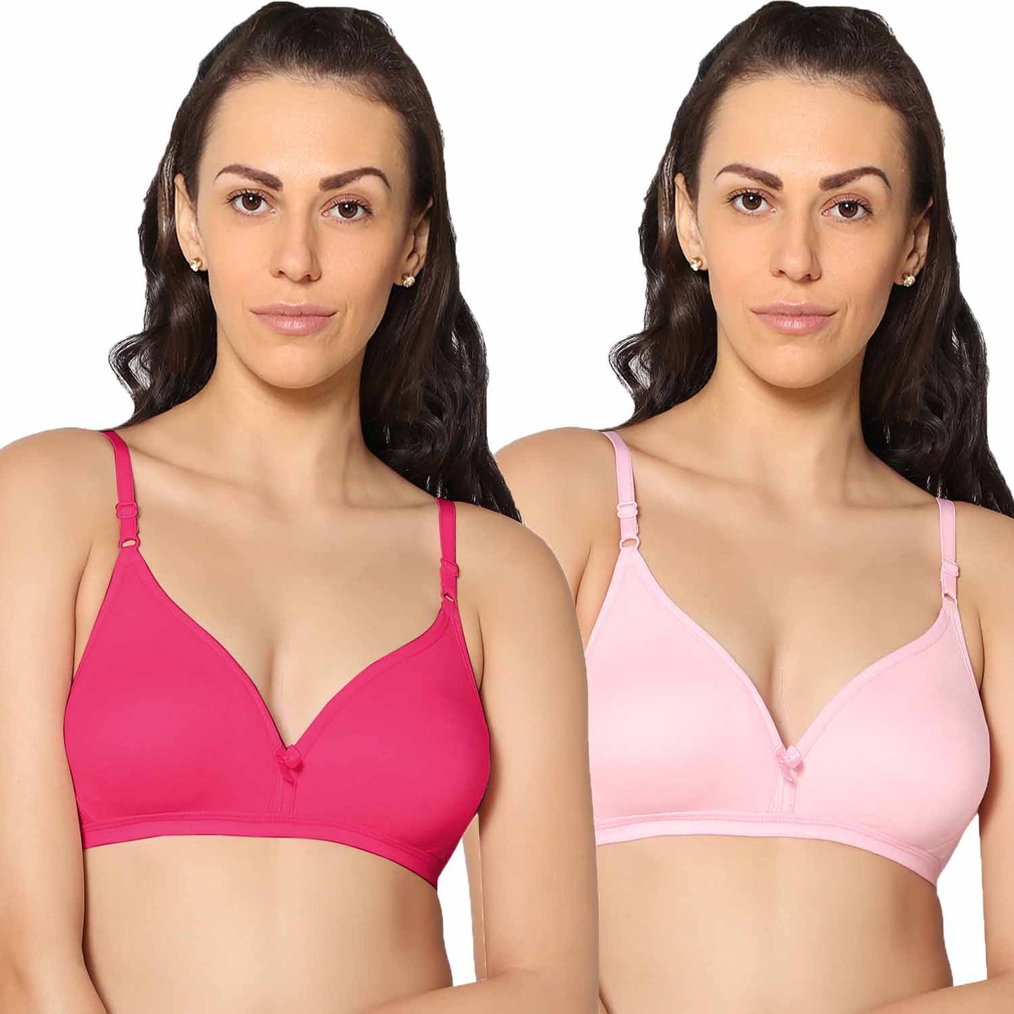 Half Coverage Non Padded Wire Free Everyday Bra Pack Of 2.