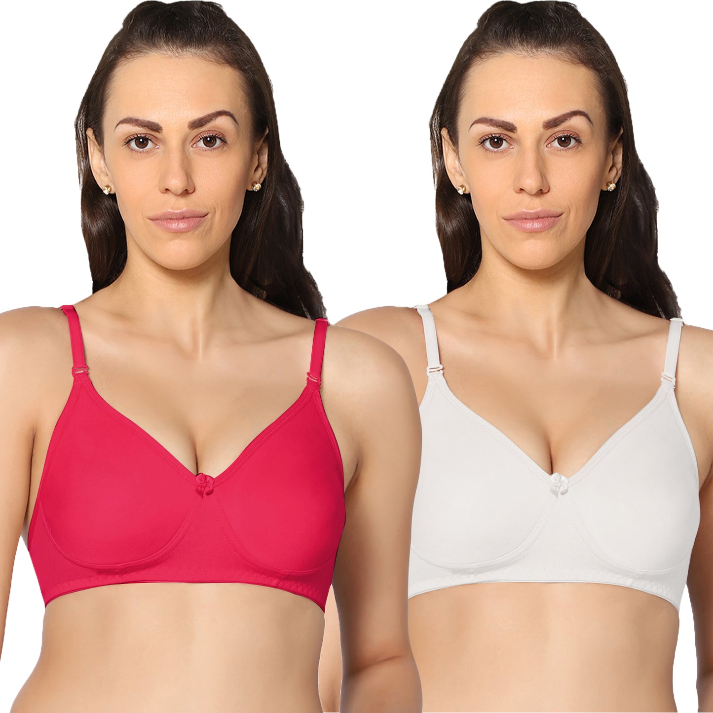 Full Coverage Non Padded Super Combed Cotton Stretch All Day Comfort Bra (Pack Of 2)