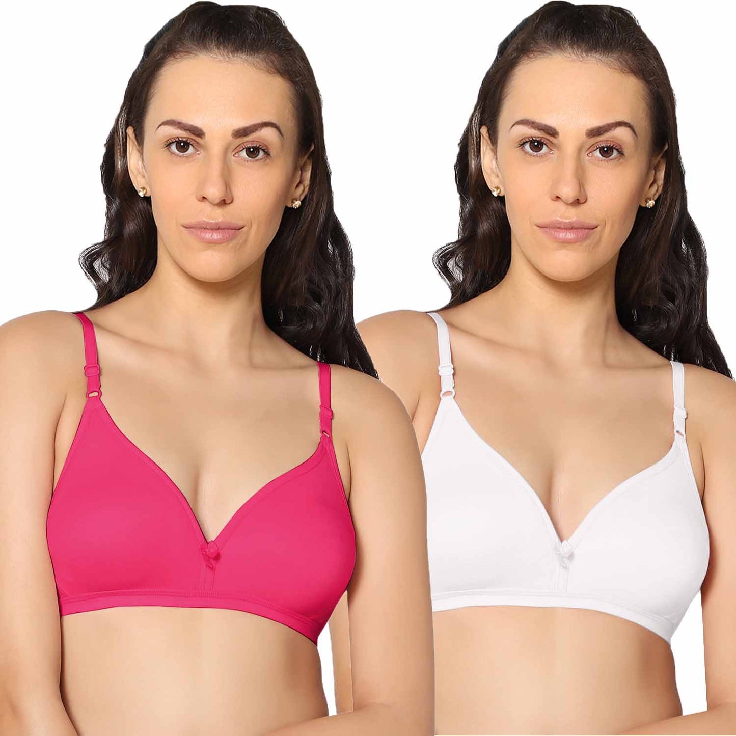 Half Coverage Non Padded Wire Free Everyday Bra Pack Of 2.