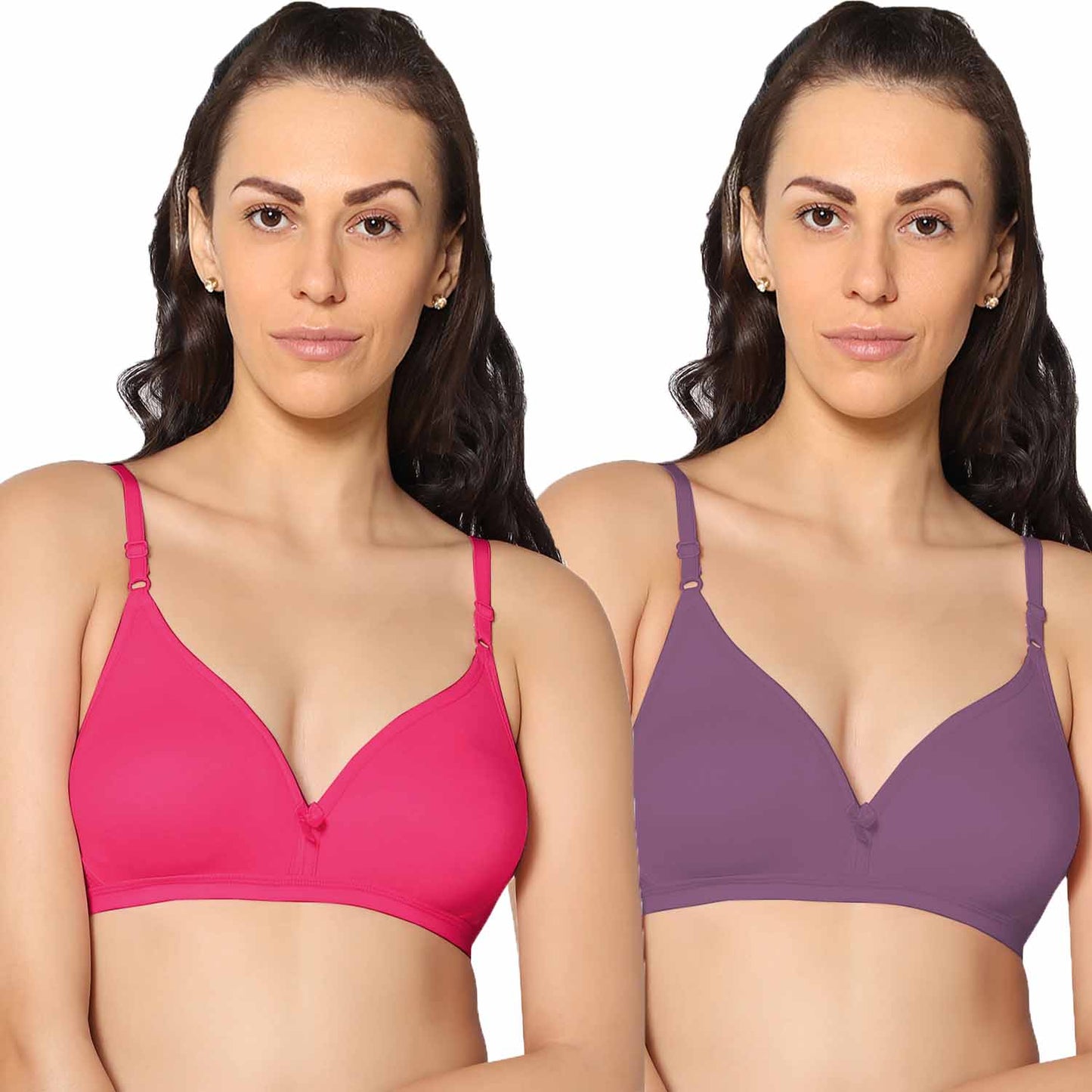 Half Coverage Non Padded Wire Free Everyday Bra Pack Of 2.