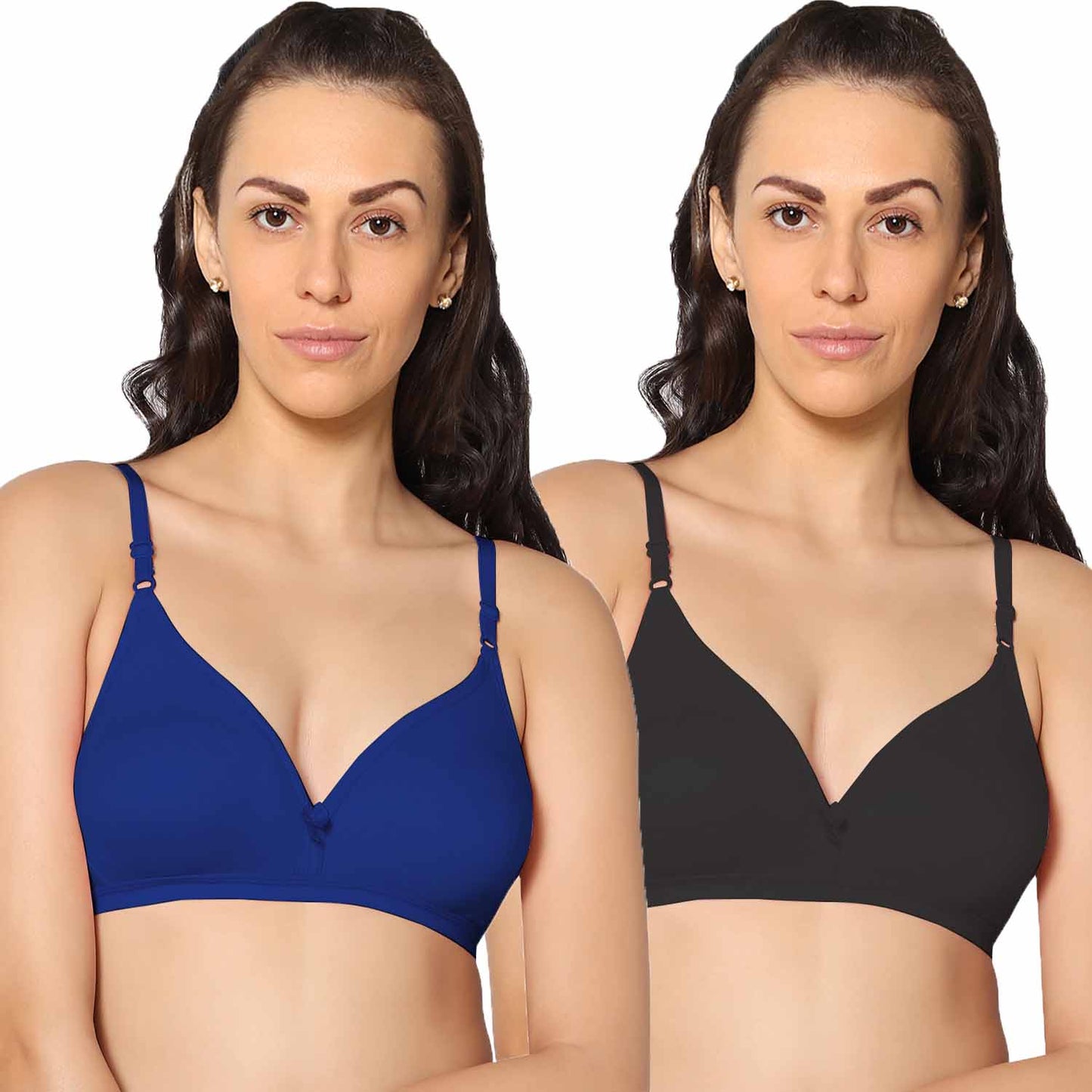 Half Coverage Non Padded Wire Free Everyday Bra Pack Of 2.