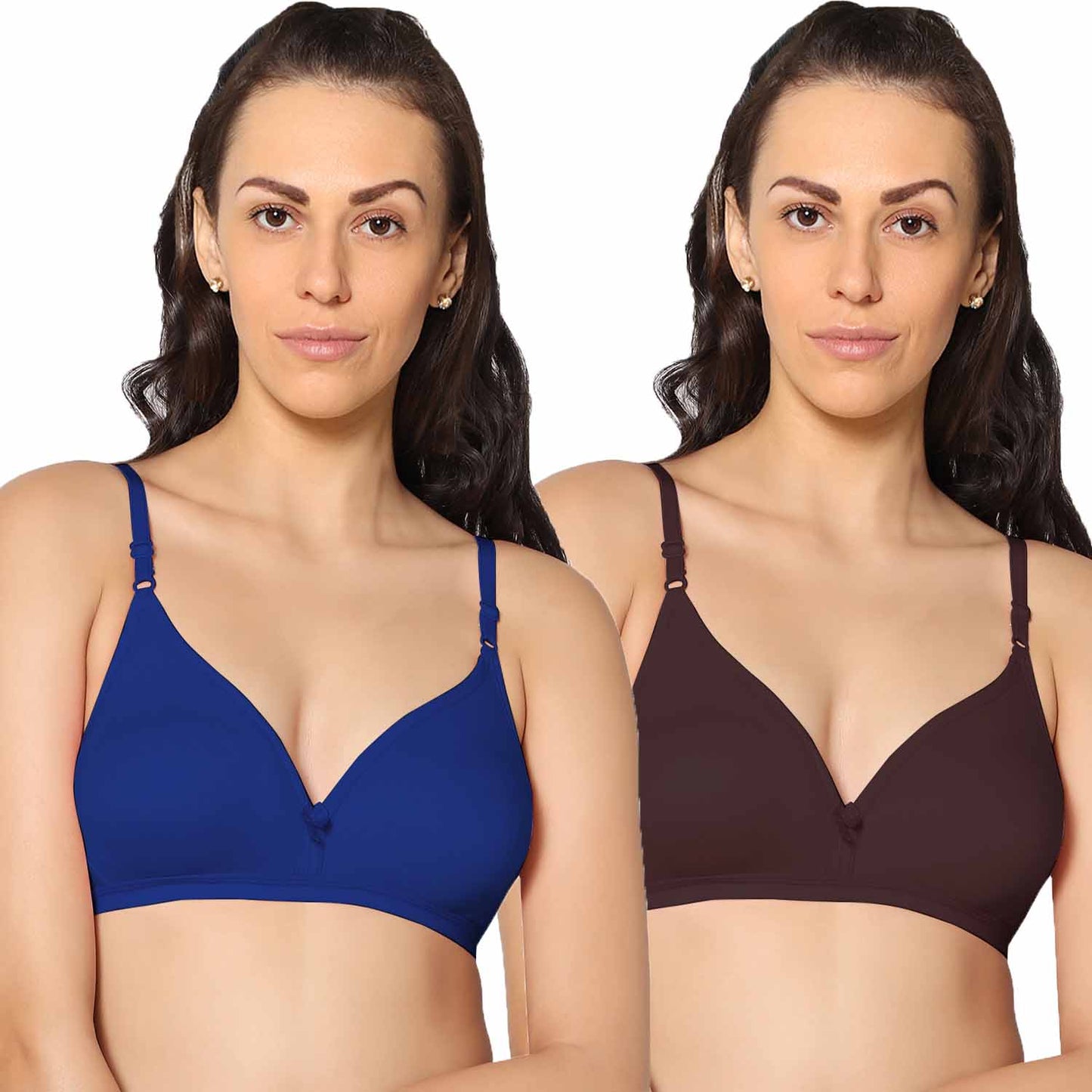 Half Coverage Non Padded Wire Free Everyday Bra Pack Of 2.