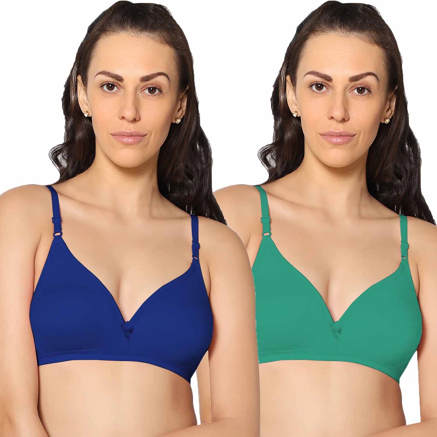 Half Coverage Non Padded Wire Free Everyday Bra Pack Of 2.