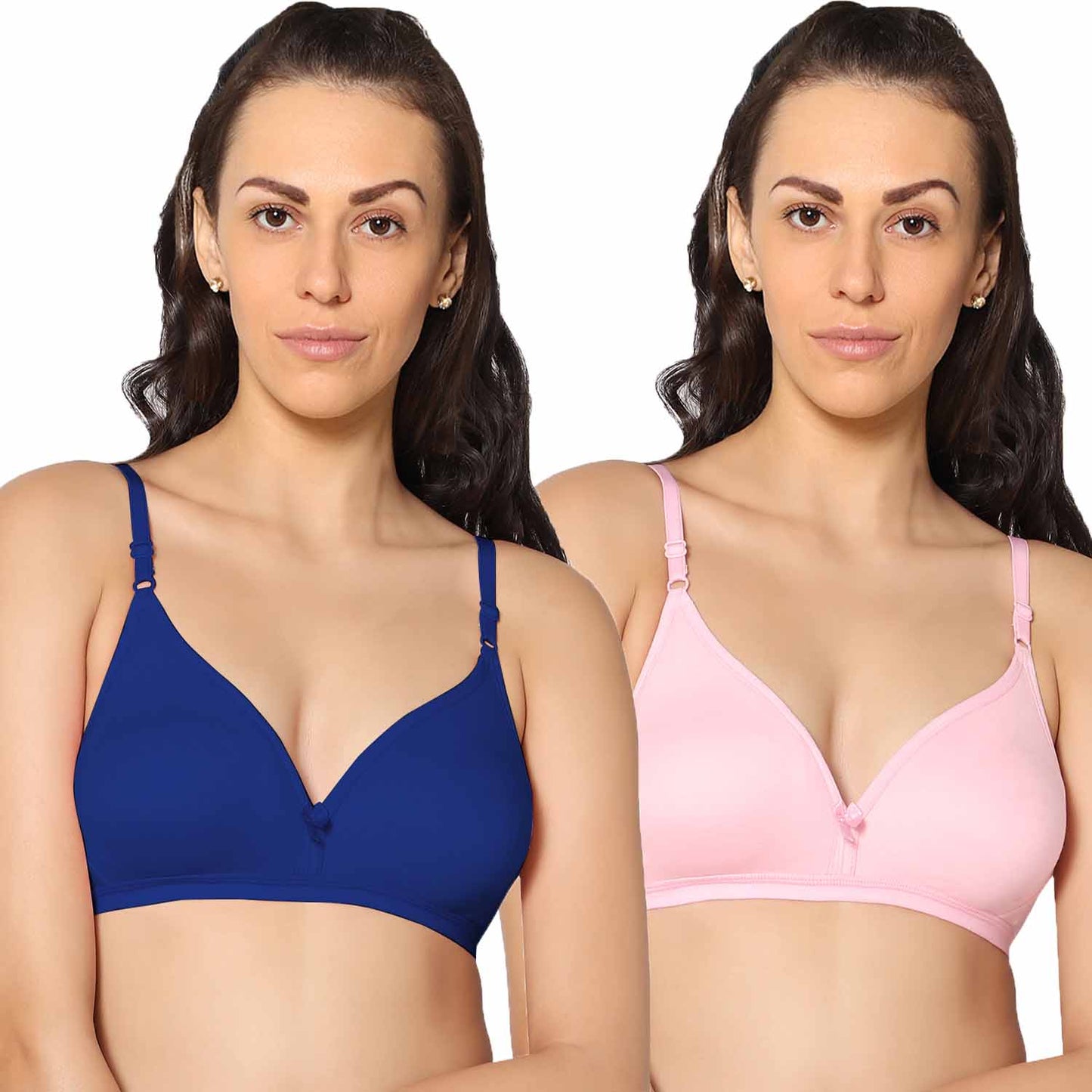 Half Coverage Non Padded Wire Free Everyday Bra Pack Of 2.