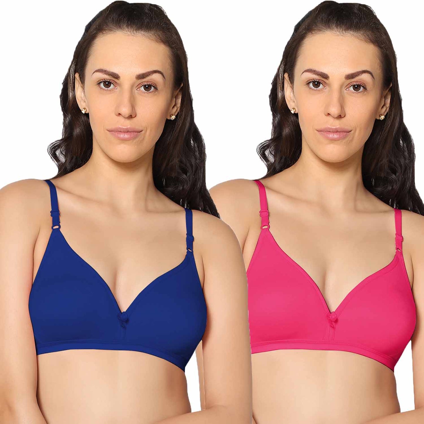 Half Coverage Non Padded Wire Free Everyday Bra Pack Of 2.