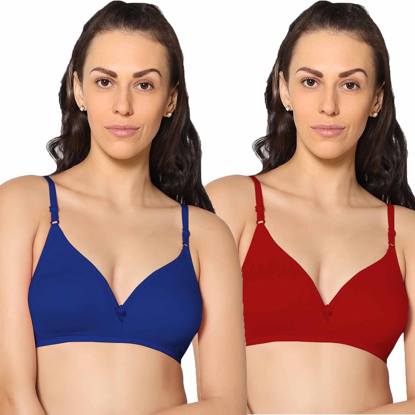 Half Coverage Non Padded Wire Free Everyday Bra Pack Of 2.