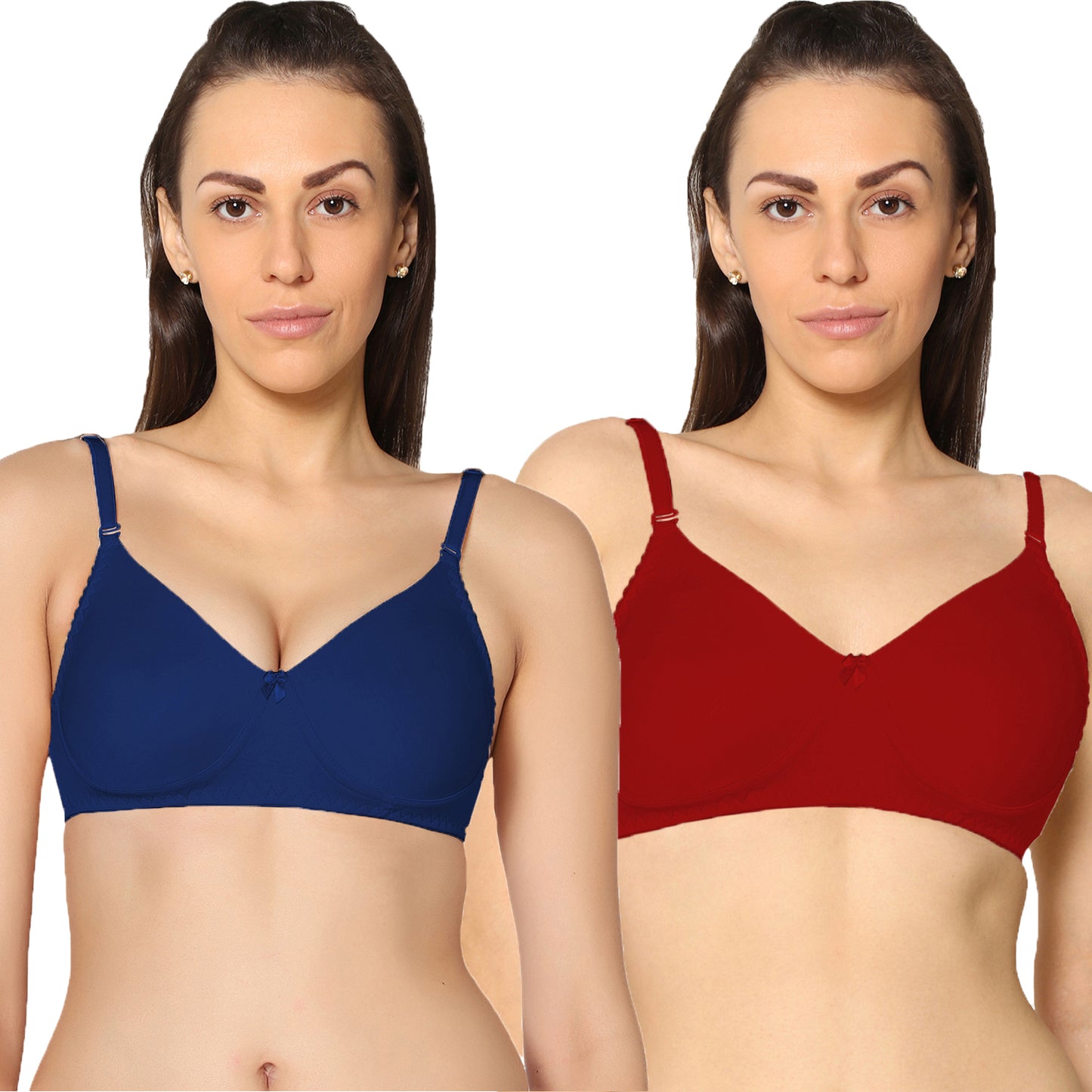 Non Padded Full Coverage Super Combed Stretch T-Shirt Every Day Bra (Pack Of 2).