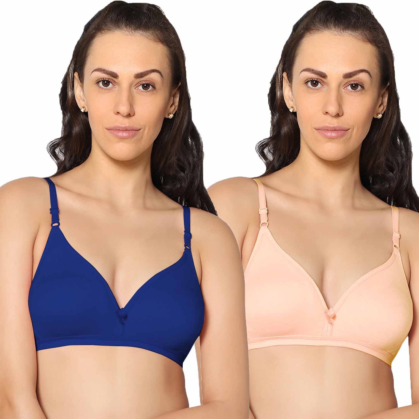 Half Coverage Non Padded Wire Free Everyday Bra Pack Of 2.