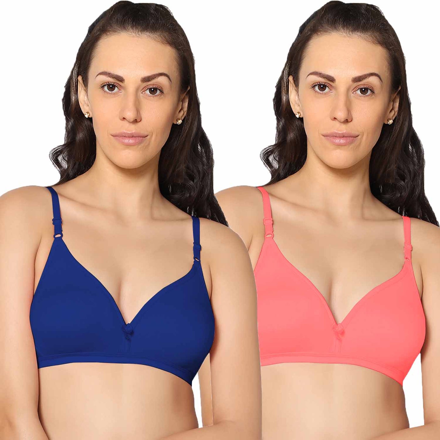 Half Coverage Non Padded Wire Free Everyday Bra Pack Of 2.