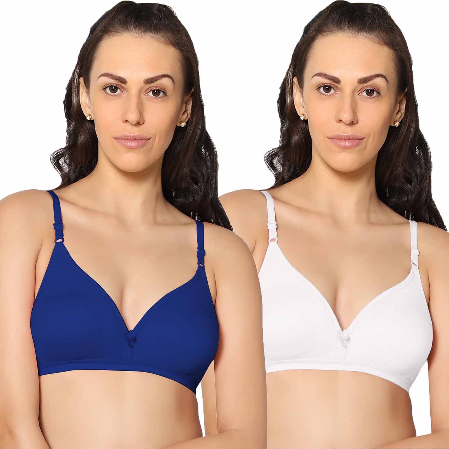 Half Coverage Non Padded Wire Free Everyday Bra Pack Of 2.