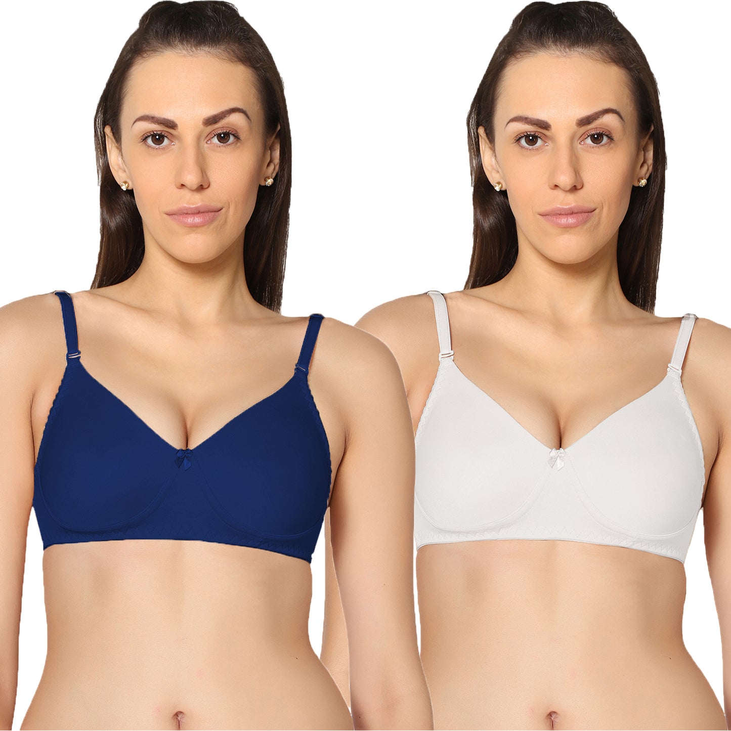 Non Padded Full Coverage Super Combed Stretch T-Shirt Every Day Bra (Pack Of 2).