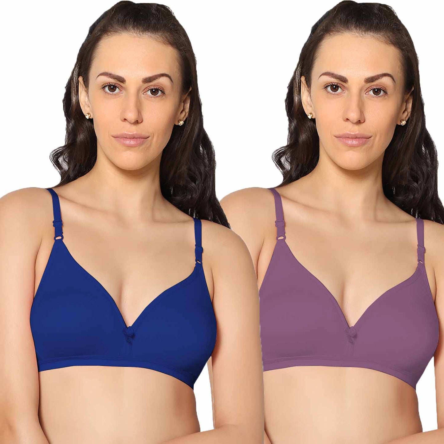 Half Coverage Non Padded Wire Free Everyday Bra Pack Of 2.