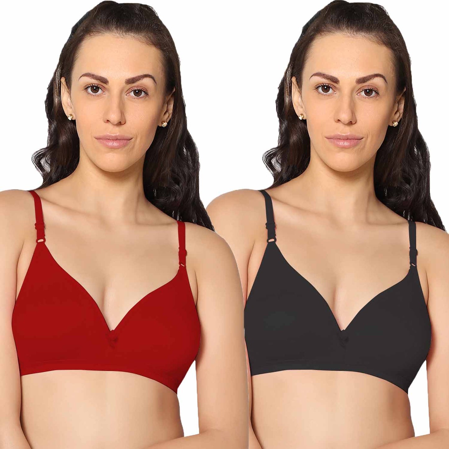 Half Coverage Non Padded Wire Free Everyday Bra Pack Of 2.