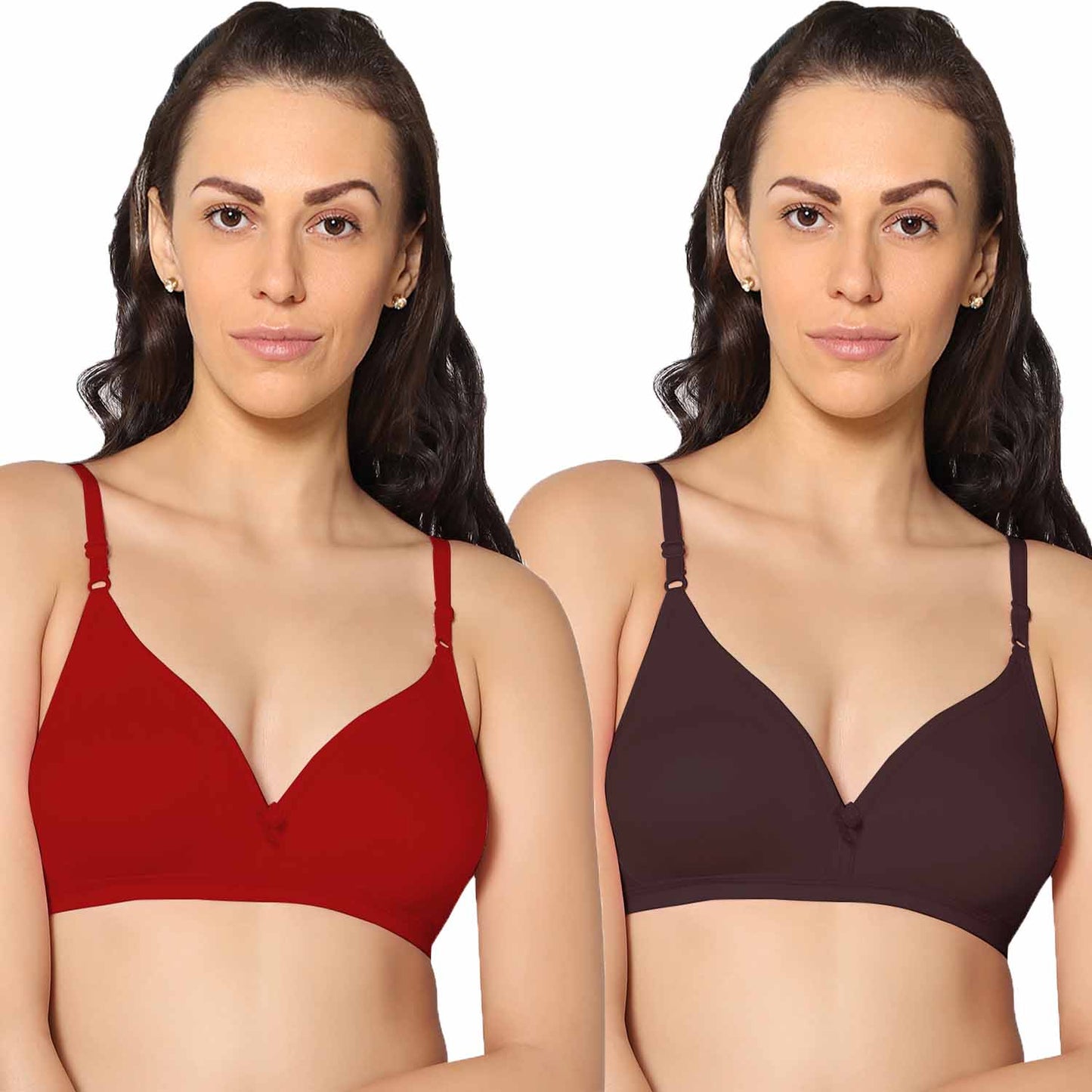 Half Coverage Non Padded Wire Free Everyday Bra Pack Of 2.