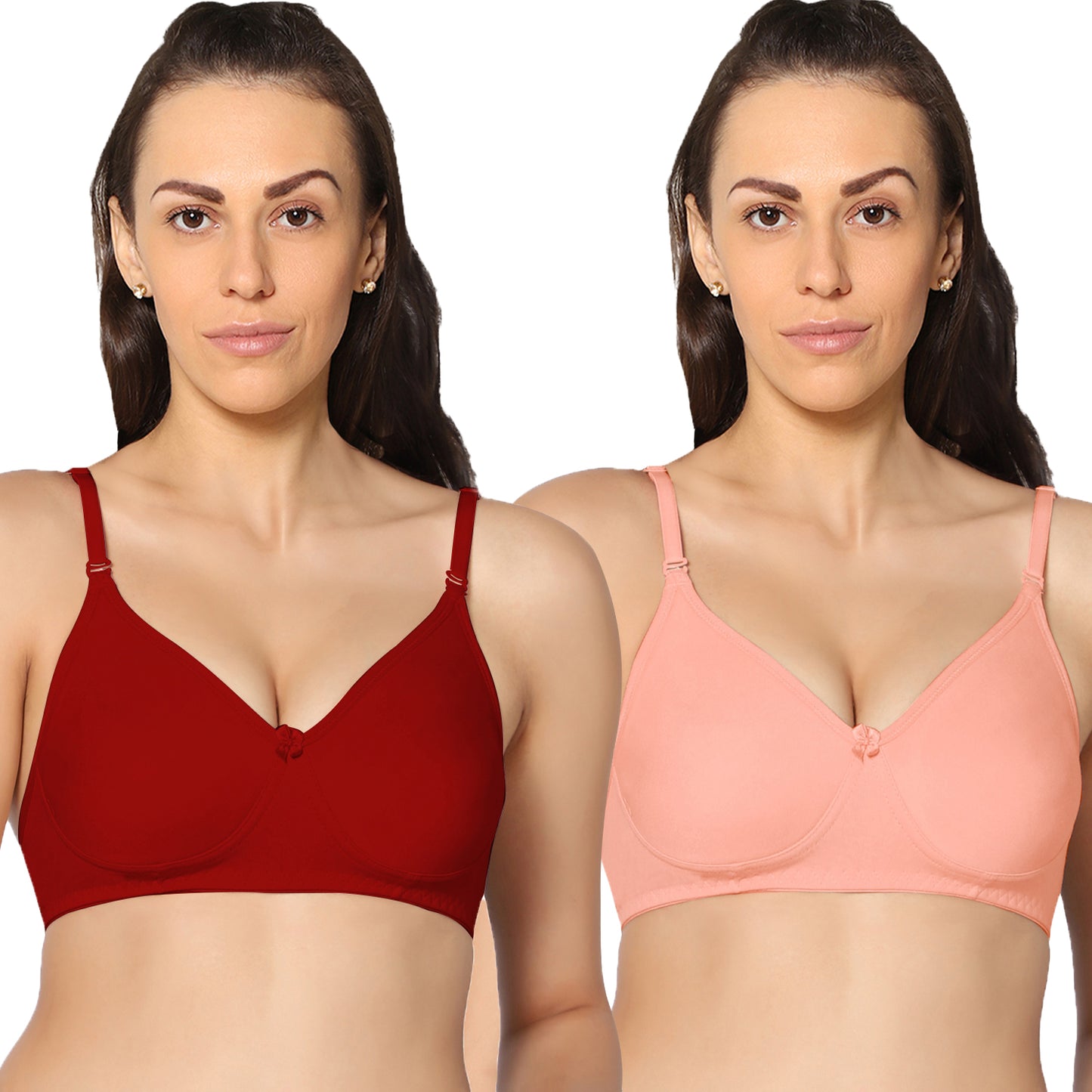 Full Coverage Non Padded Super Combed Cotton Stretch All Day Comfort Bra (Pack Of 2)